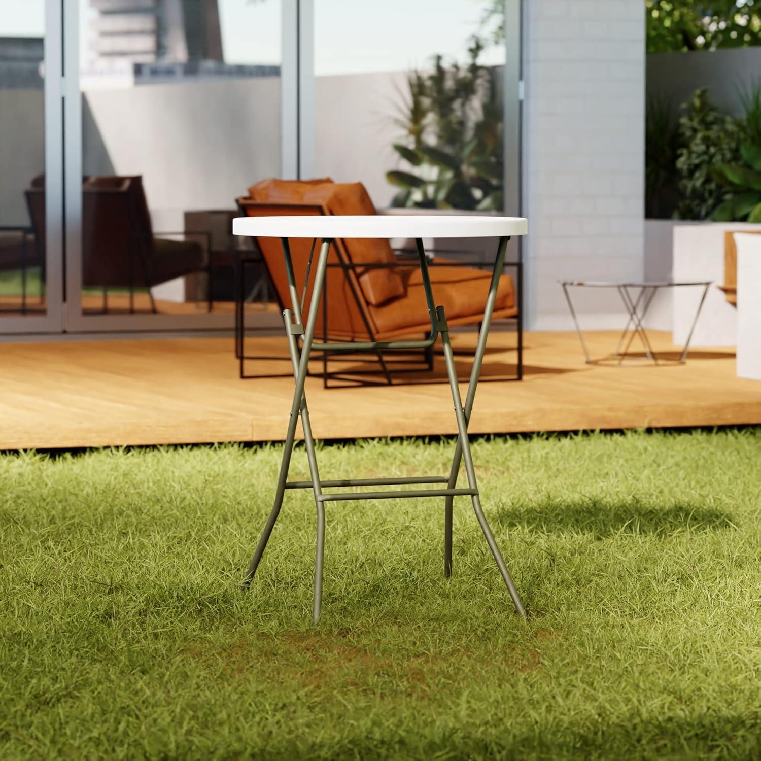 Norwood Commercial Furniture Round Blow-Molded Plastic Indoor/Outdoor Folding Training Table