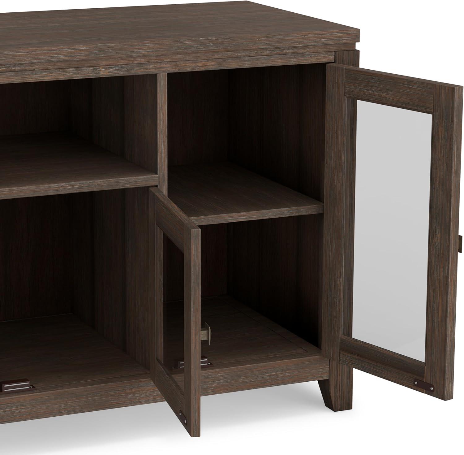 Simpli Home Cosmopolitan SOLID WOOD 72 inch Wide TV Media Stand For TVs up to 80 inches