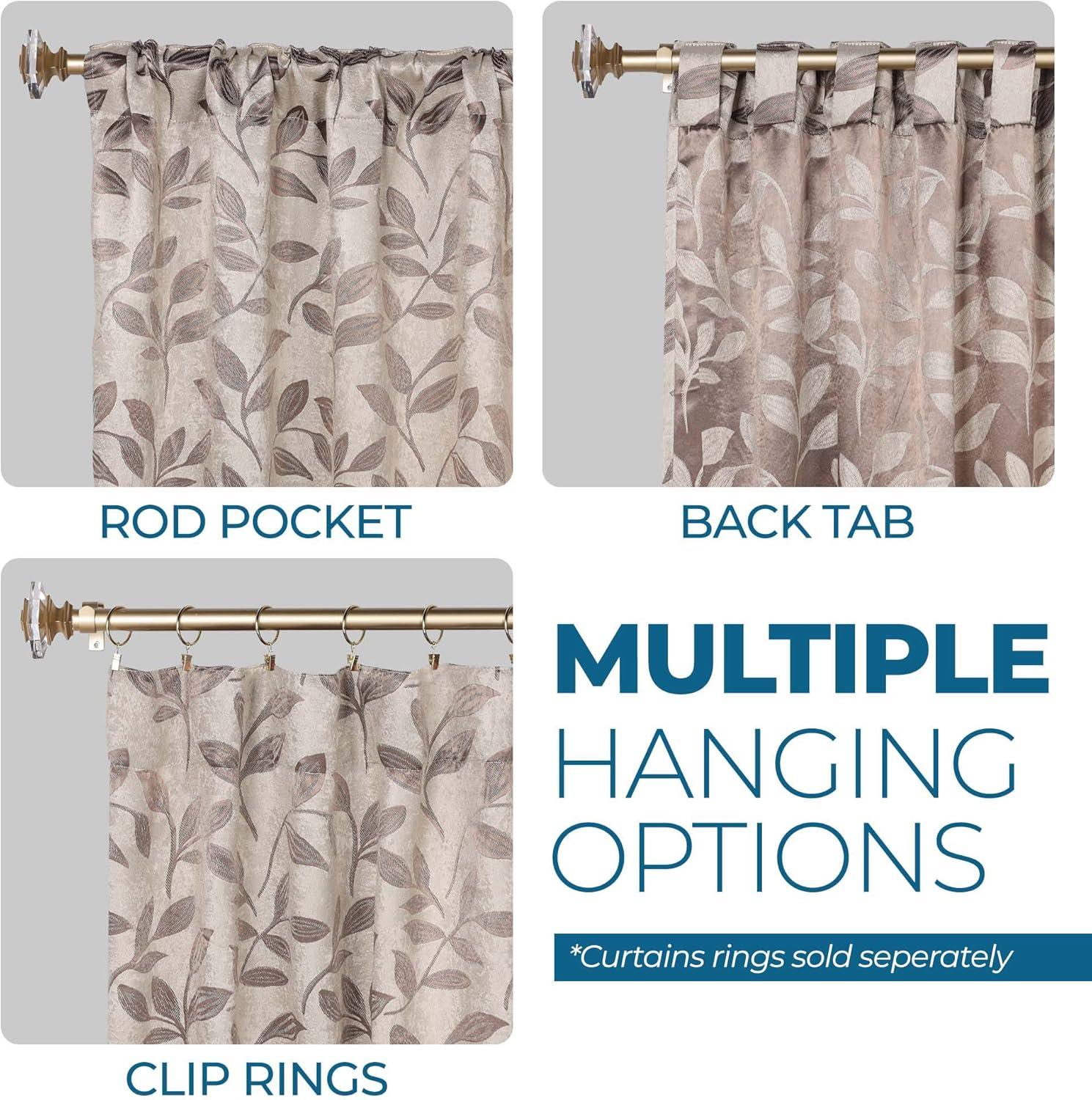 Superior Leaves Machine Washable Room Darkening Blackout Curtains With Back Tabs by Superior (Set of 2)