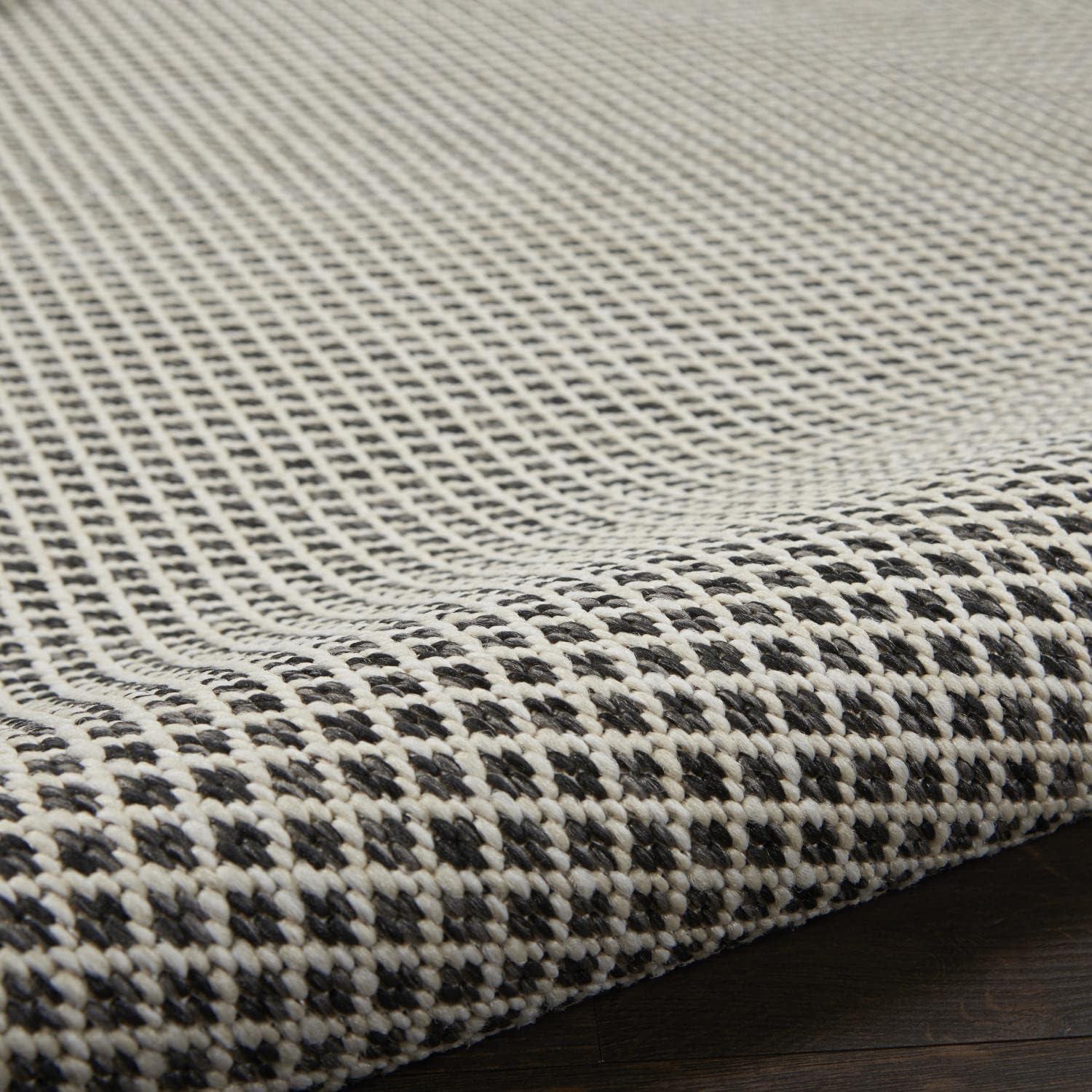 Nourison Courtyard COU01 Indoor/outdoor Area Rug - Ivory Charcoal 7' x 10'