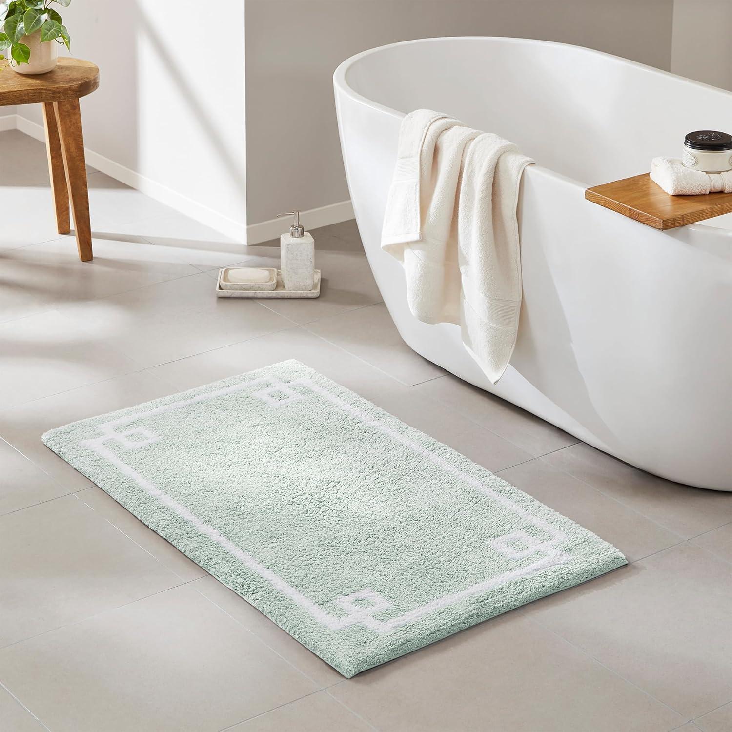 Madison Park 100% Cotton Tufted Bath Rug with Non-Slip Backing