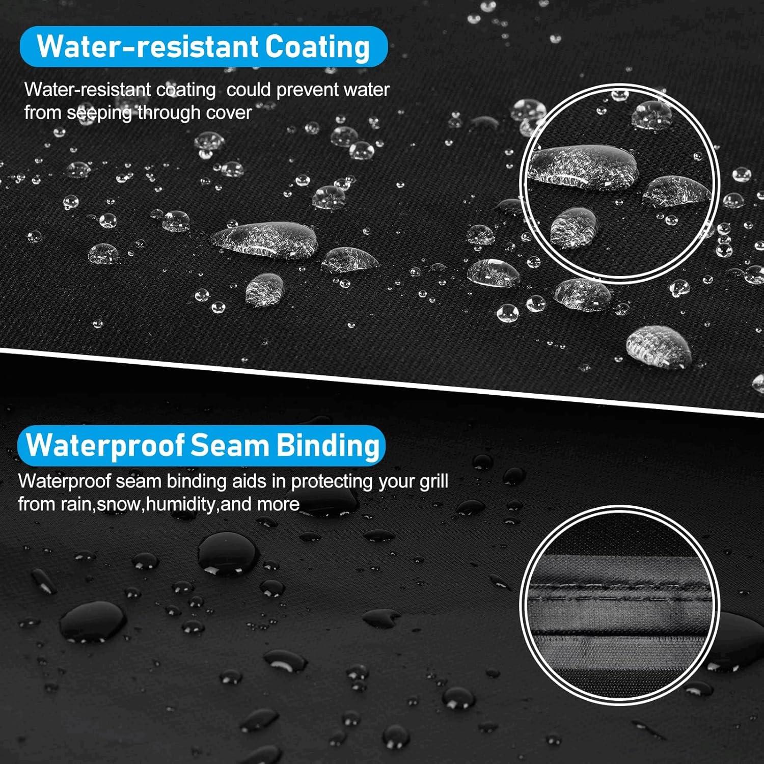 KINGLY 55 Inch Grill Cover for Outdoor Grill,600D Heavy Duty Rip-Proof Material BBQ Cover,Waterproof UV and Fade Resistant Gas Grill Cover with Straps,Barbecue Cover for Weber Char-Broil Nexgrill,etc
