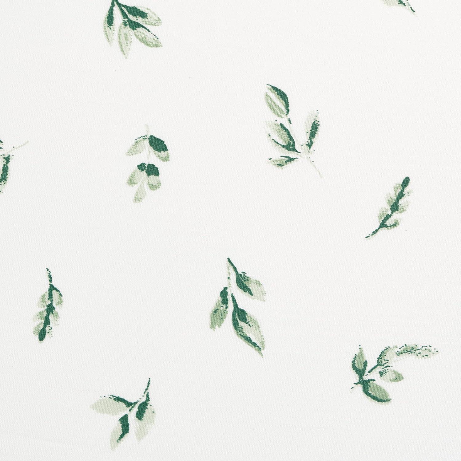 Elegant Cotton 100% Organic Cotton Printed Sheet Set - 4-Piece Set - Green Leaves, King Size