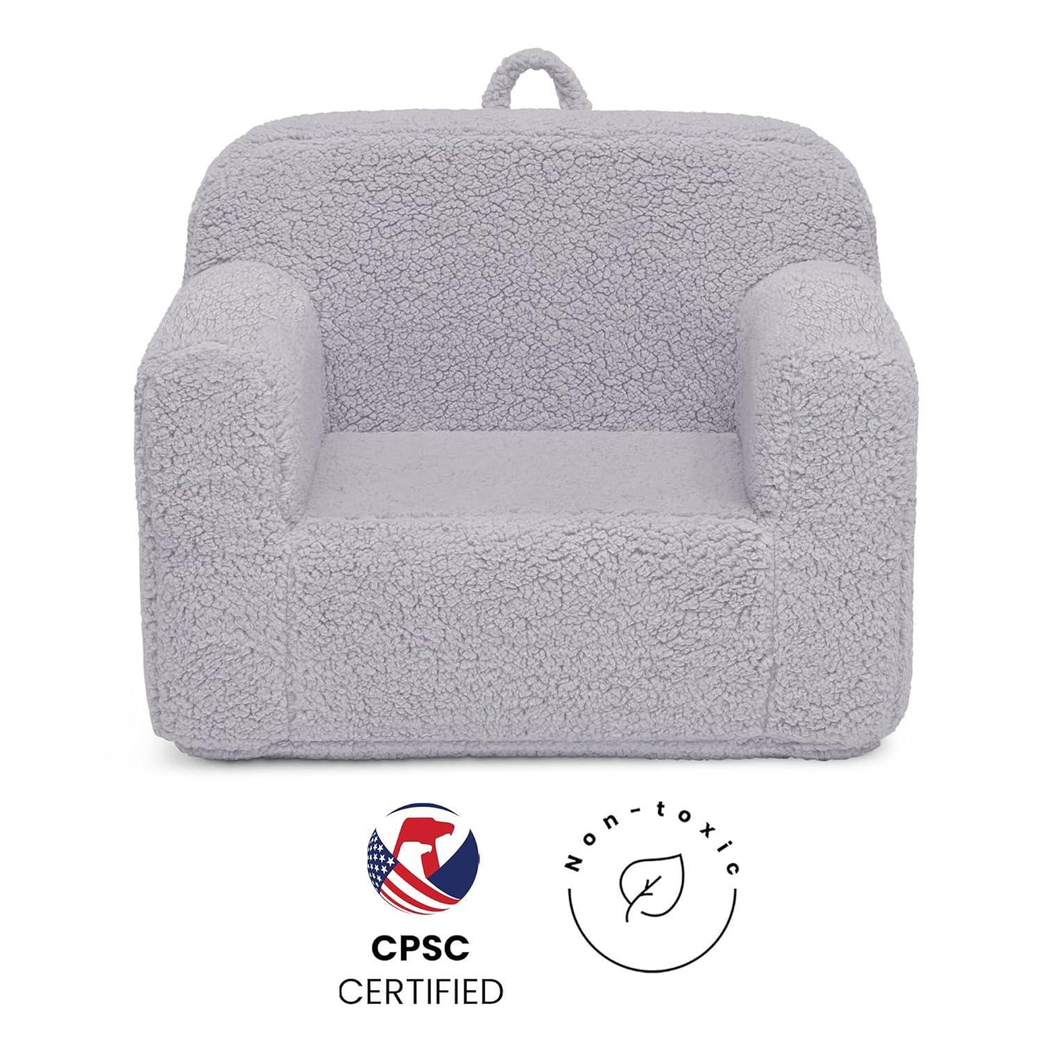 Delta Children Kids' Cozee Faux Shearling Chair - 18 Months and Up - Gray