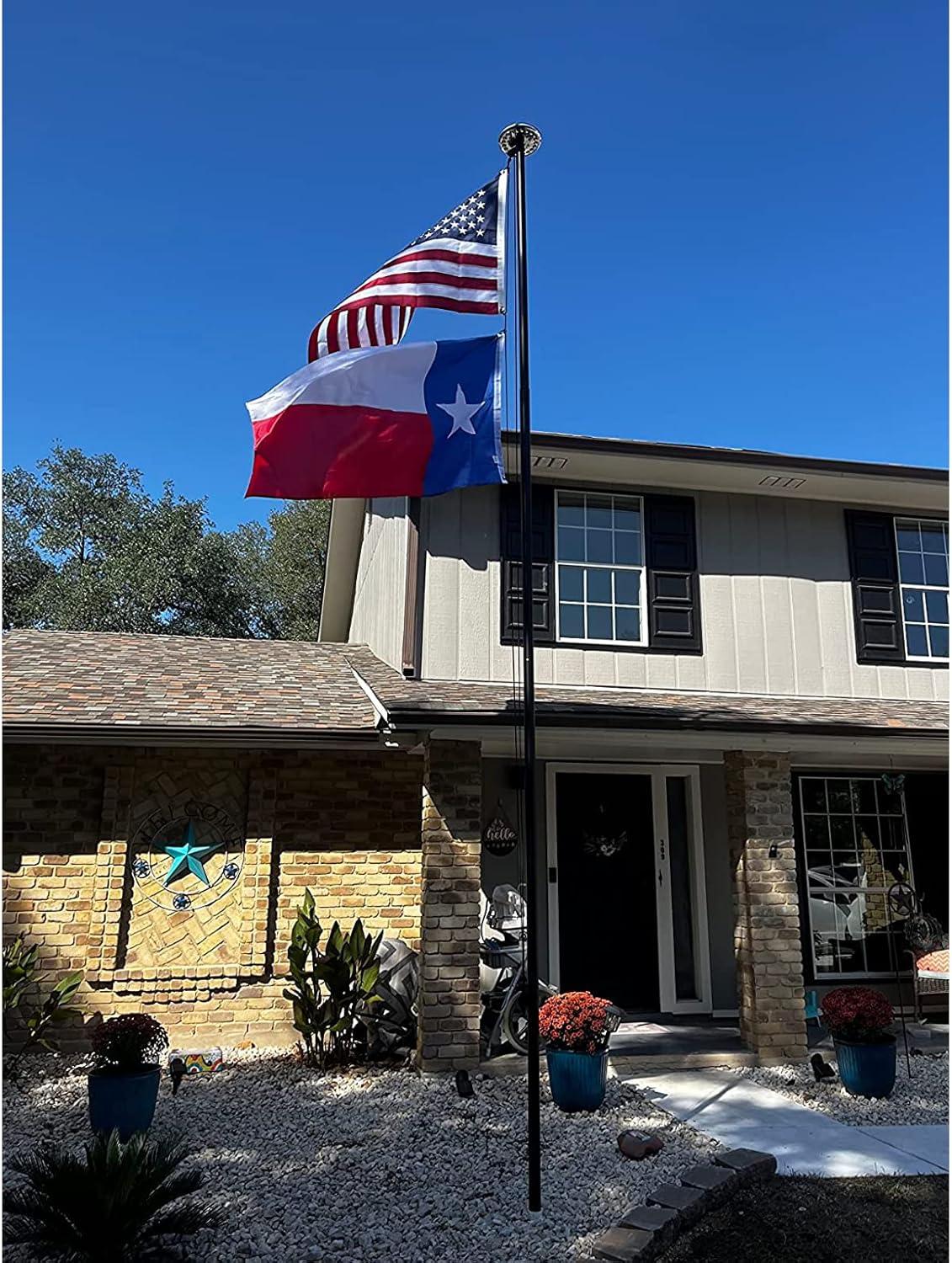 Texas Flag Sleeved TX State Flags 3x5 Outdoor Embroidered Star Heavy Duty Nylon Sleeve with Vivid Color