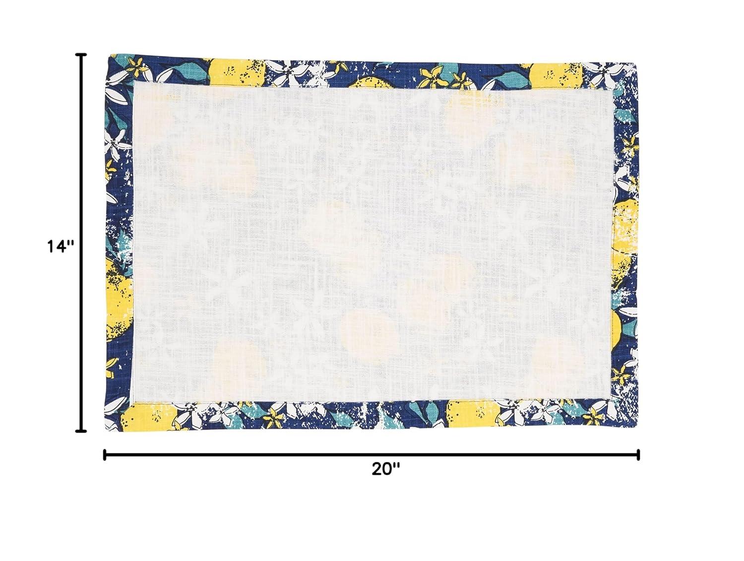 Saro Assam Collection 100% Cotton No Pattern Rectangle Placemat (Set of 4)