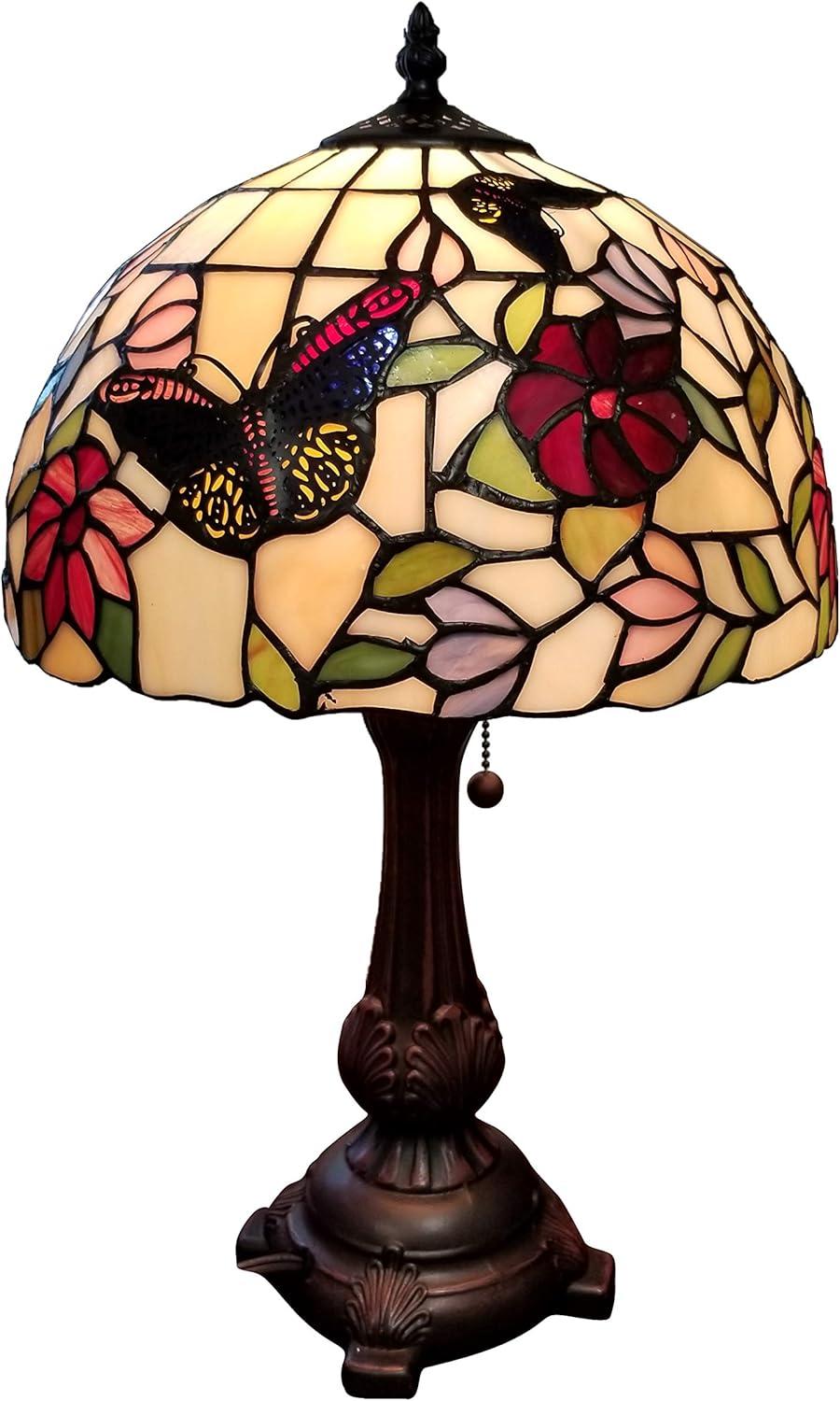 Tiffany Style Butterflies Table Lamp - 19" Tall