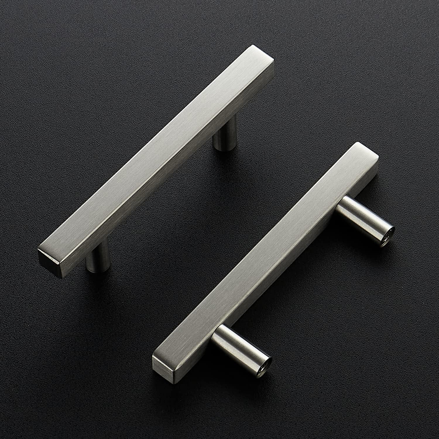 Ravinte 10 Pack 5" Cabinet Pulls Brushed Nickel Stainless Steel Kitchen Drawer Pulls Cabinet Handles 3" Hole Center