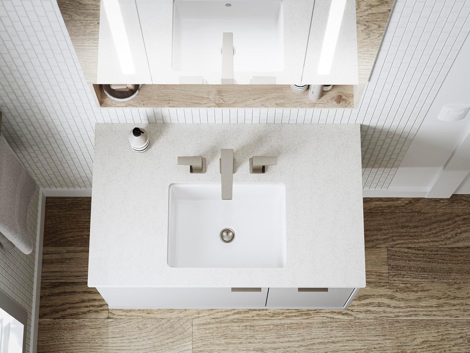 Verticyl 17" Rectangular Under-Mount Bathroom Sink with Overflow Drain