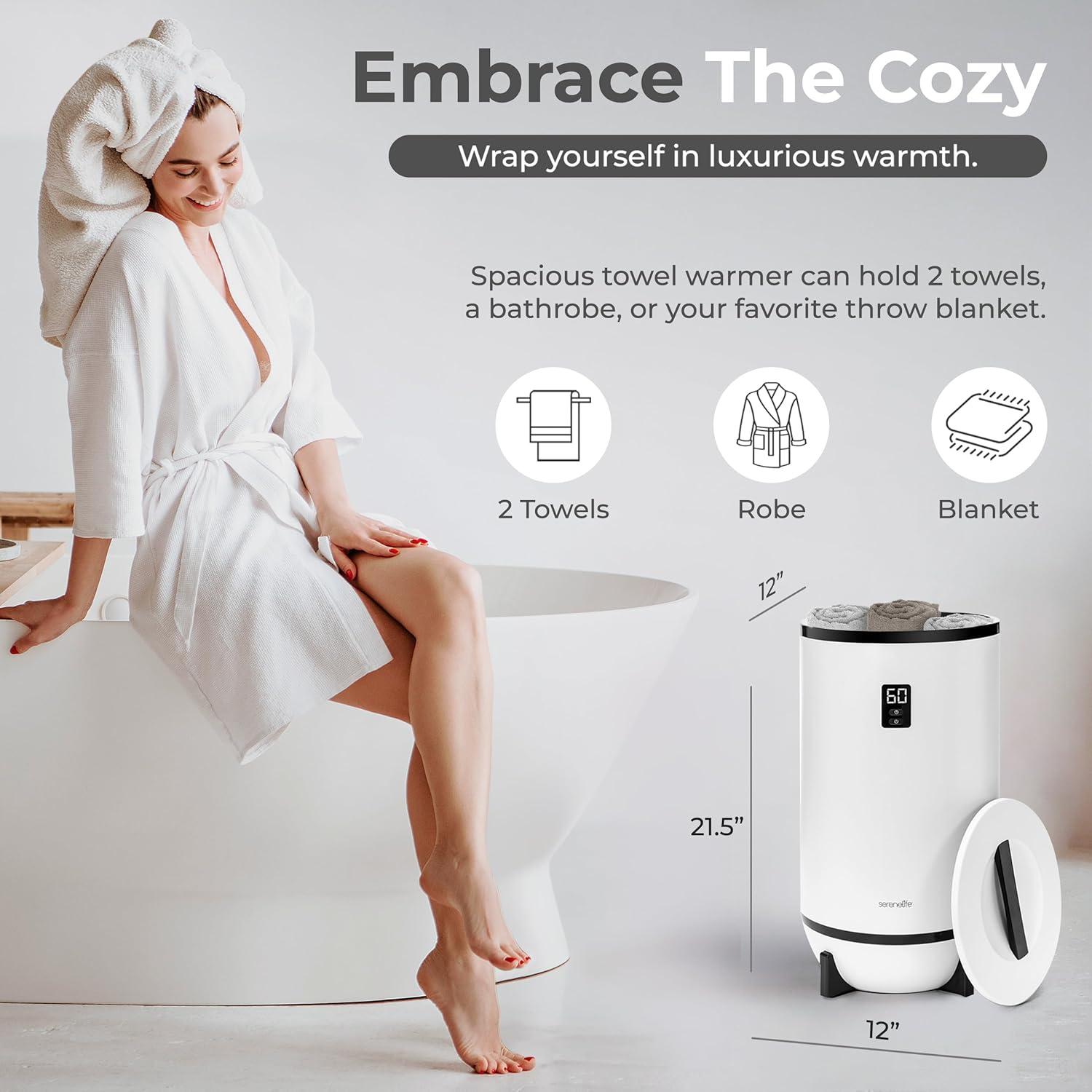 SereneLife Single Touch Electric Towel Warmer