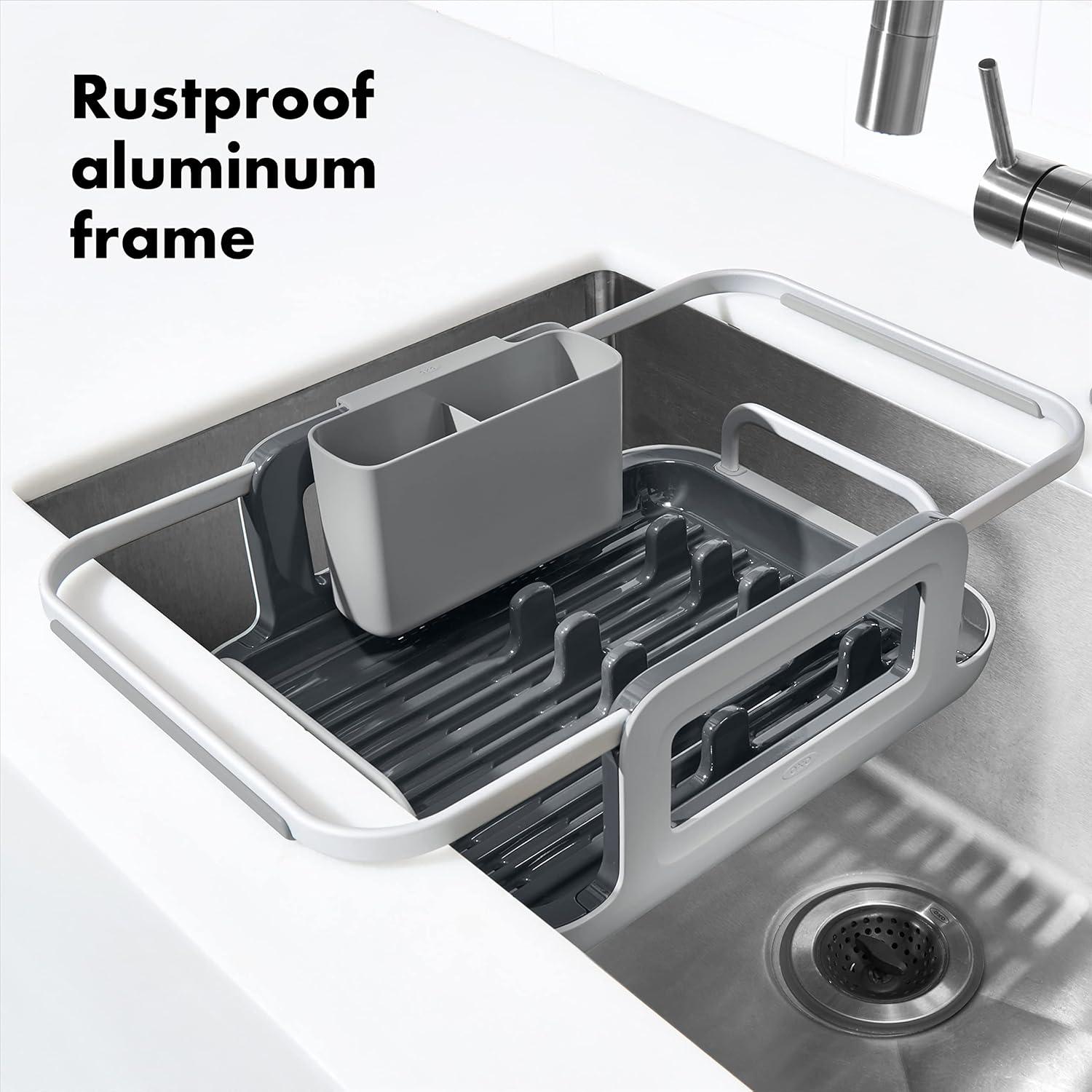 OXO Good Grips Extendable Over-The-Sink Aluminum Dish Rack