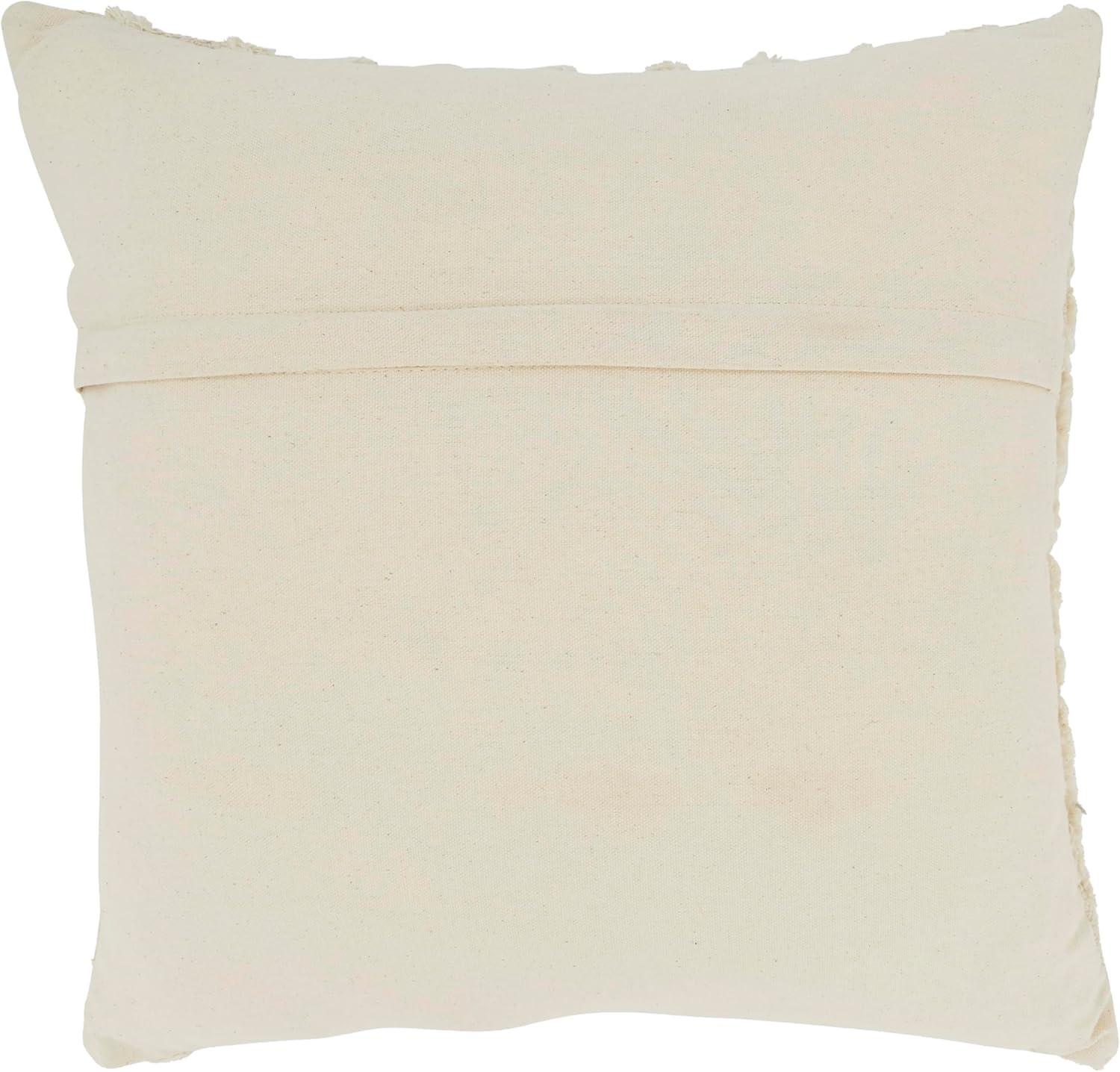 Saro Lifestyle Artisanal Tassel and Tufted Down Filled Throw Pillow, Beige, 20"x20"