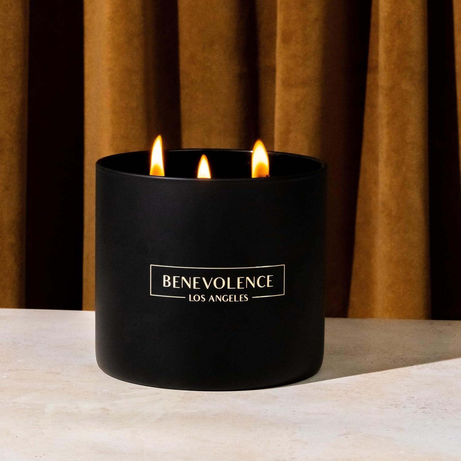 Benevolence LA  Black Wax  Scented Candle With Charcoal Scent- 14.5 oz