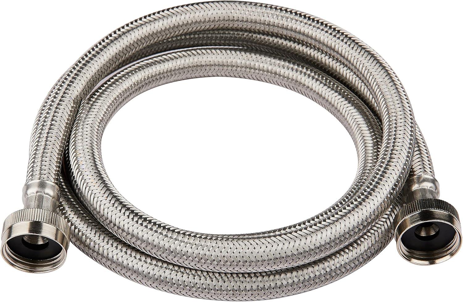 4 Foot Washing Machine Braided Stainless Steel Water Supply Hoses, 2 Pack, PM14X10005