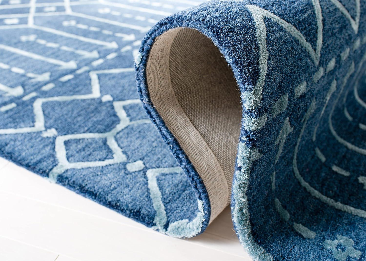 Himalaya HIM903 Handmade Accent Rug - 3'x5' - Navy/Silver - Safavieh