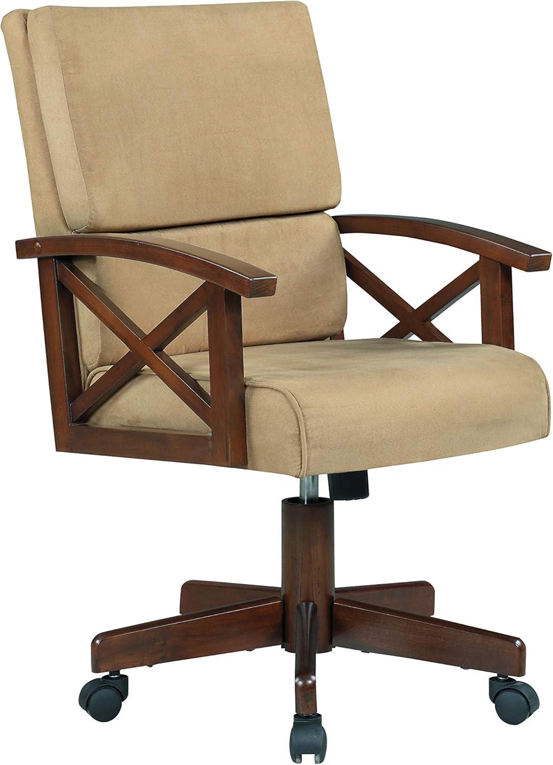 DPlus Upholstered Game Chair Tobacco and Tan