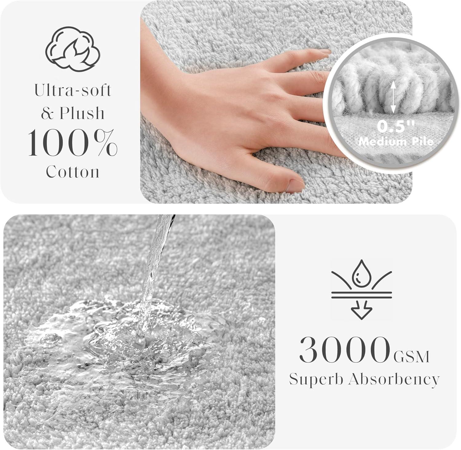 Splendor 100% Cotton Tufted 3000 GSM Reversible Bath Rug