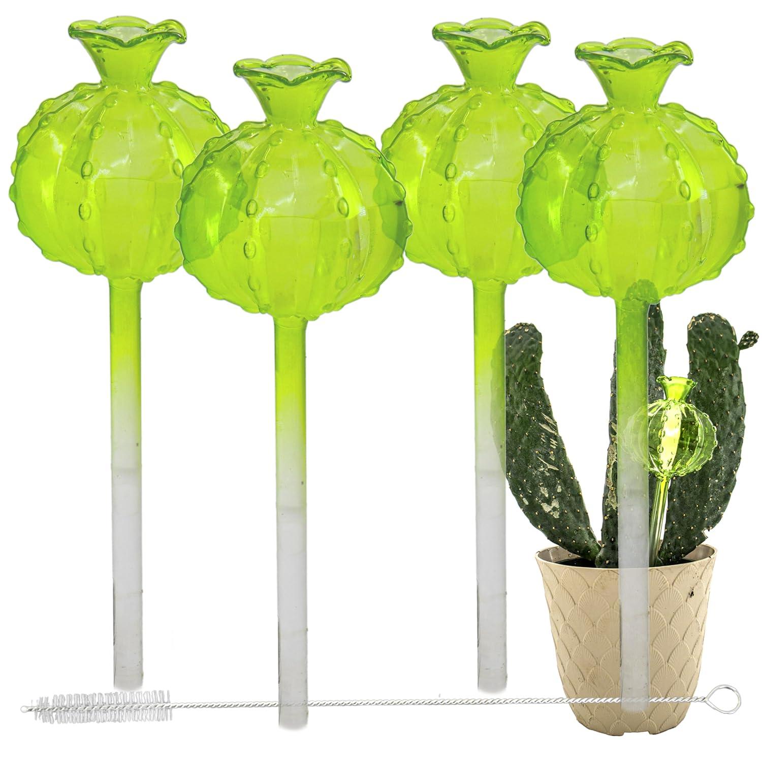 Large Multicolor Hand Blown Glass Plant Watering Globes Set