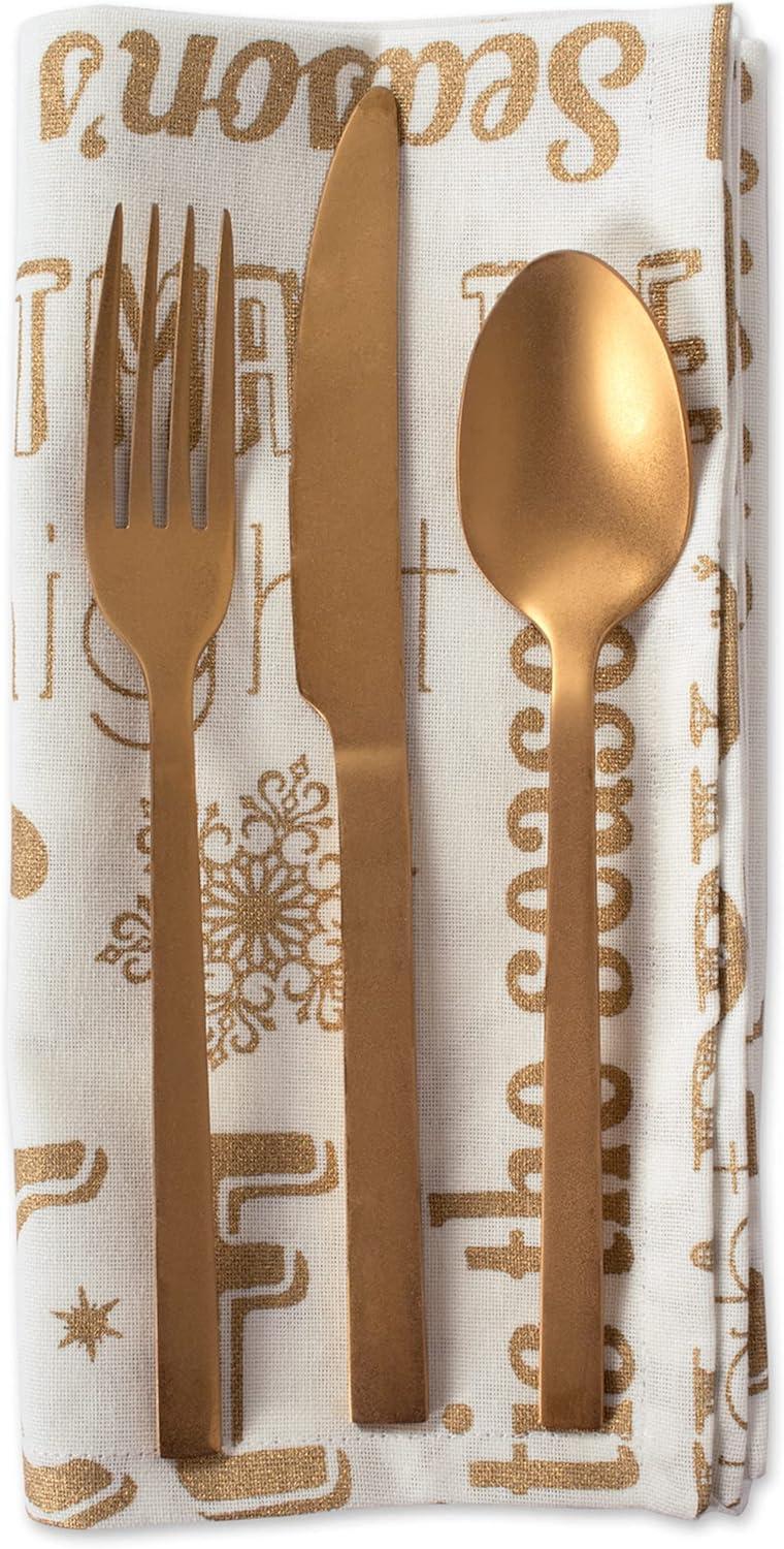 Design Imports Holiday Tabletop Kitchen Set, Set of 6 Napkins & 1 Table Runner, 100% Cotton, Multiple Patterns