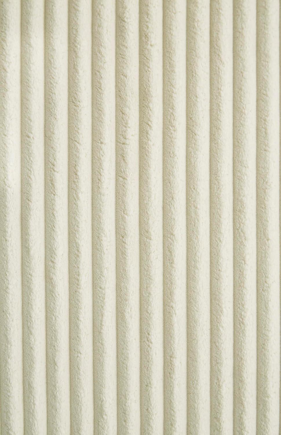 Lindyn Cream Polyester Upholstered Oversized Accent Ottoman