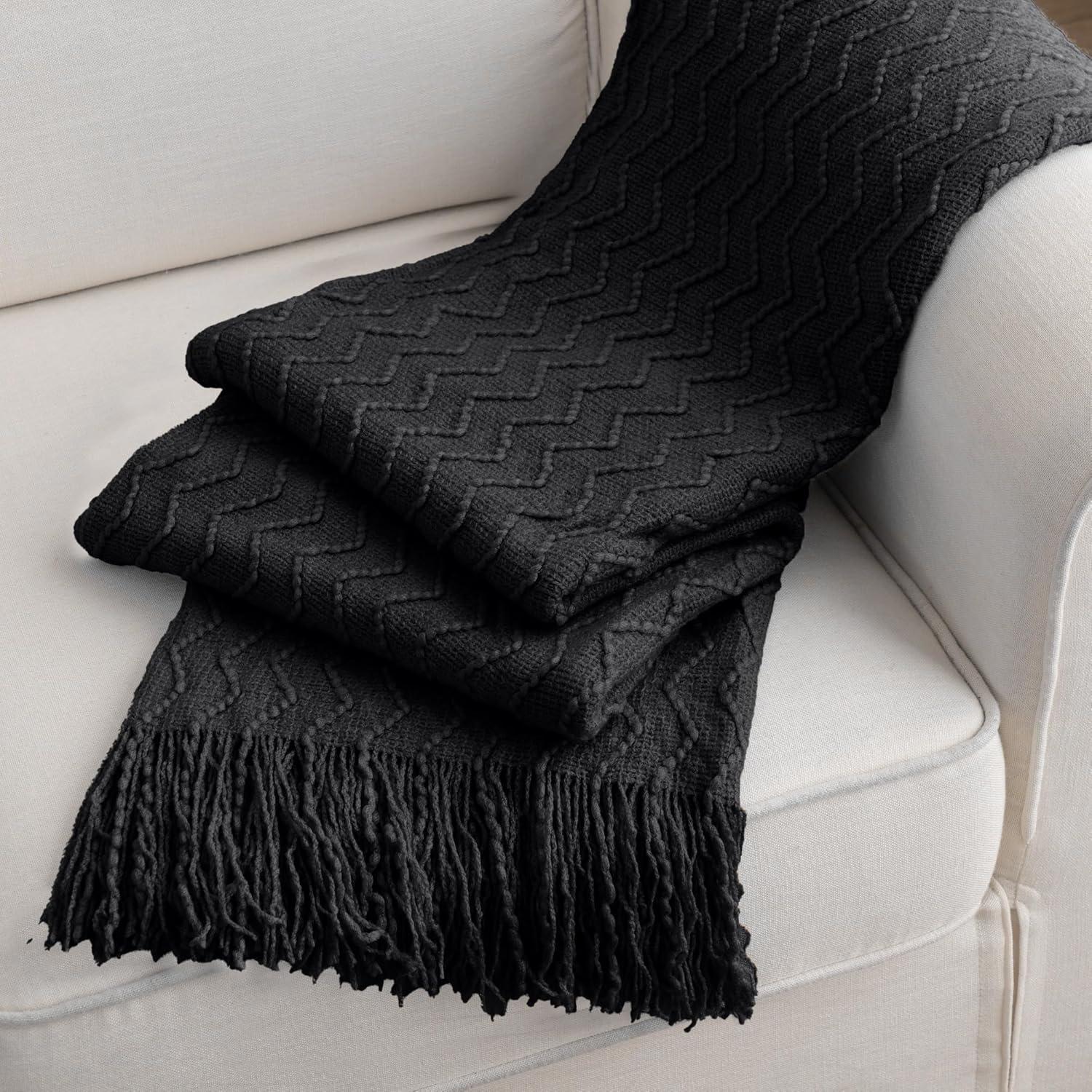 Battilo Home Throw Blanket for Couch, Textured Soft Throw Blankets, Decorative Knitted Blanket for Home Living Room Decor, 50"x60" | Wayfair