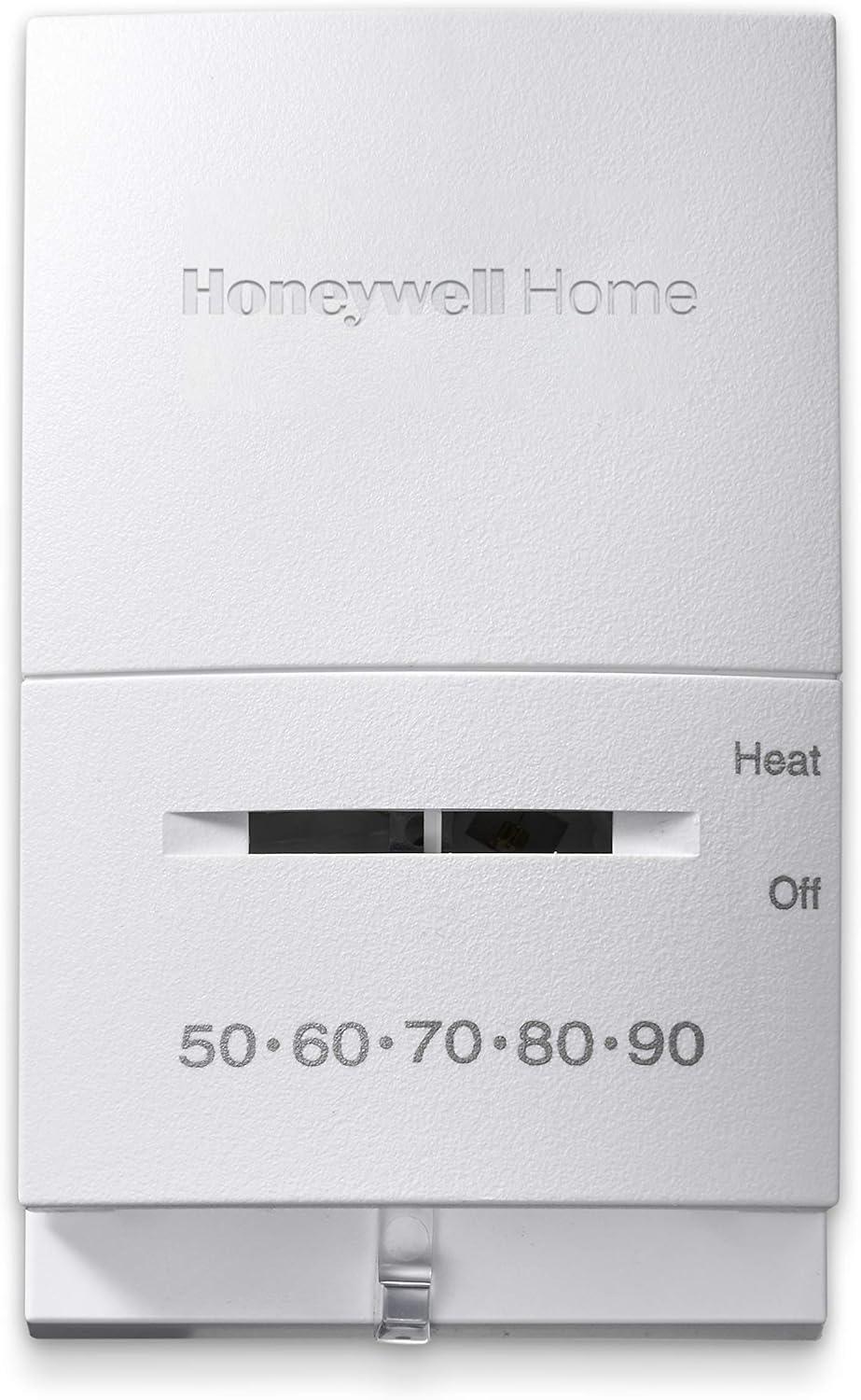 White Rectangular Manual Millivolt Heating Thermostat