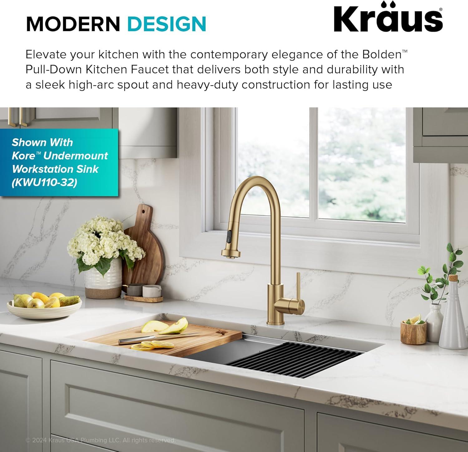 KRAUS Bolden 2-Function Single Handle Pull Down Kitchen Faucet