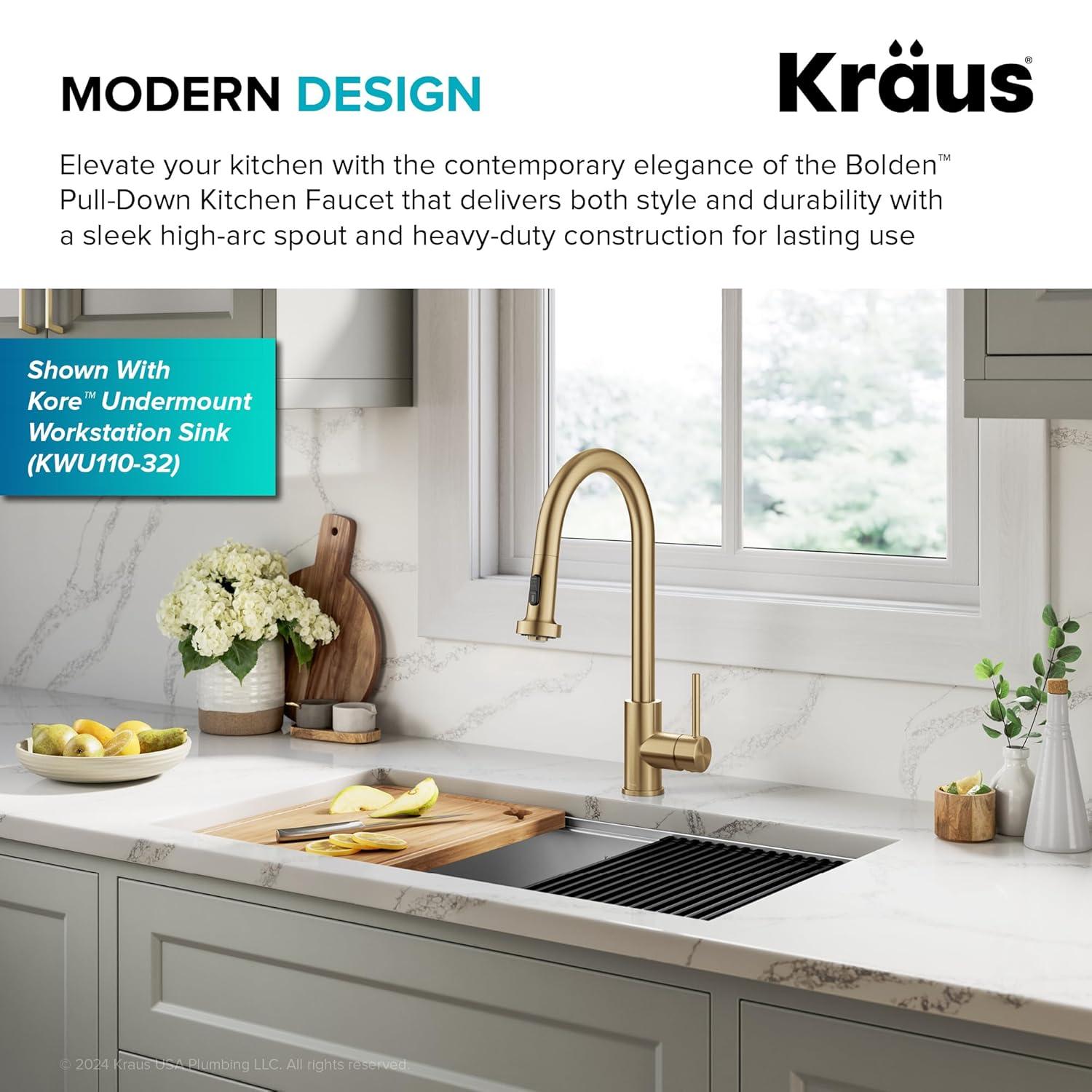 KRAUS Bolden 2-Function Single Handle Pull Down Kitchen Faucet