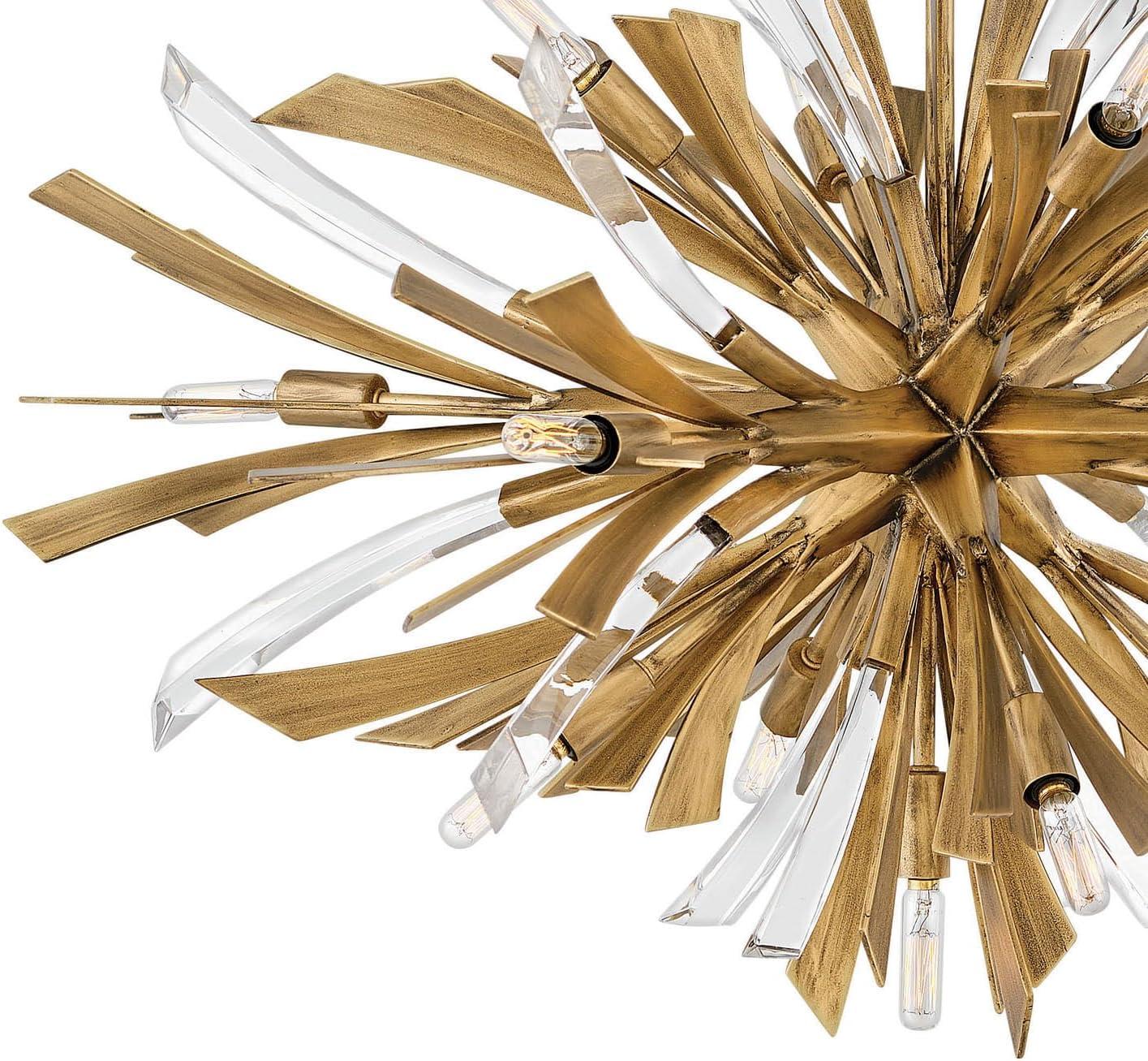 Vida 36" Thirteen-Light Modern Horizontal Hanging Chandelier w/ Crystal Accents