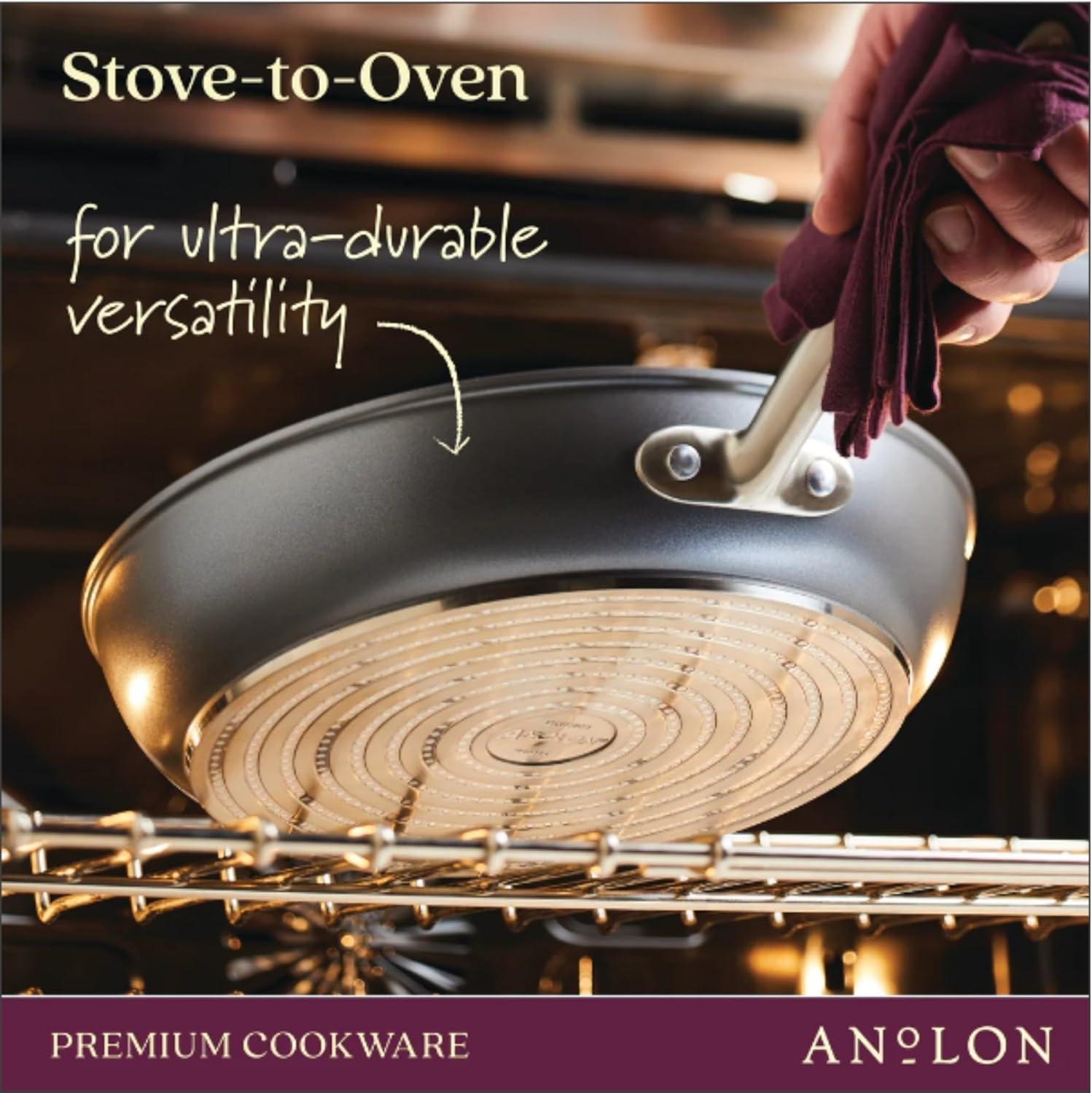 Anolon Accolade 12.25" Forged Hard-Anodized Nonstick Frying Pan with Lid