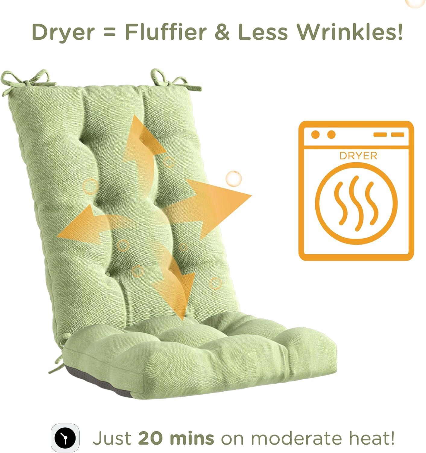 Codi Outdoor Rocking Chair Cushions, Water Resistant Rocker Chairs Replacement Cushion Set for Patio Porch Garden, Sage 1PK