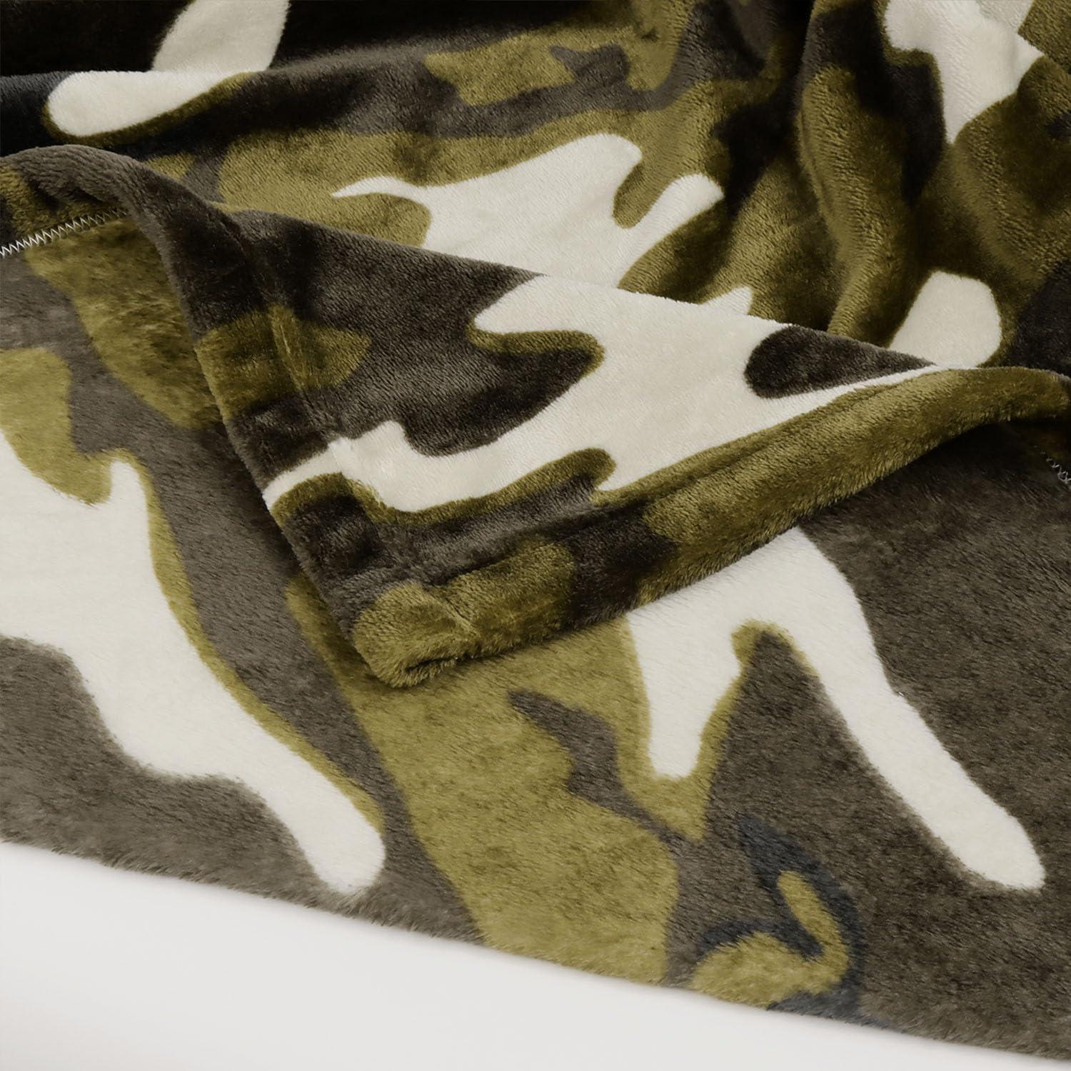 HommomH 60" x 80" Army Blanket Throw Soldier Comfort Warmth Soft Cozy Air Conditioning Easy Care Machine Wash Camouflage