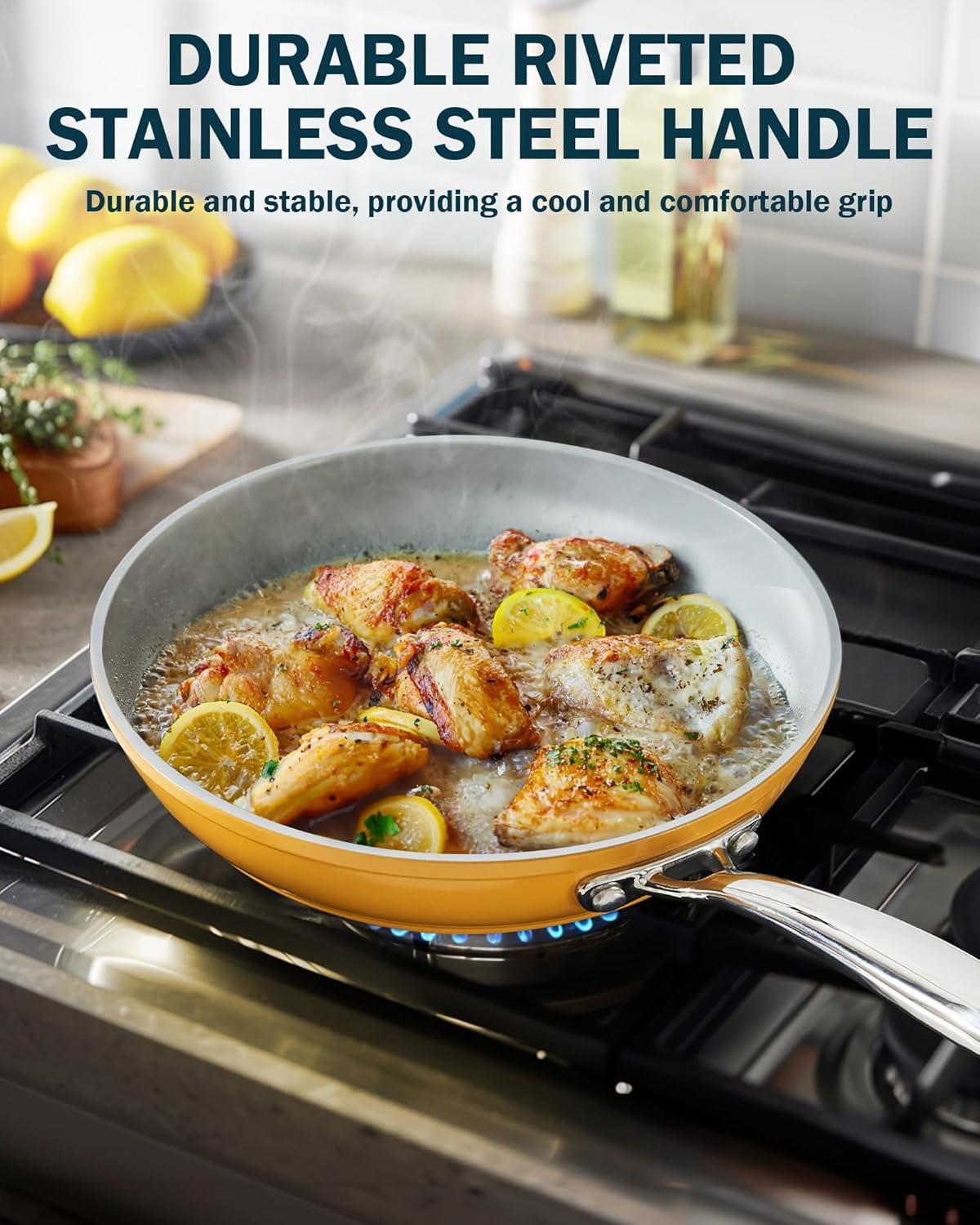 Cook N Home Cook N Home 9.5-inch Non Stick Frying Pan Skillet Hard Anodized Healthy Ceramic Nonstick Cookware