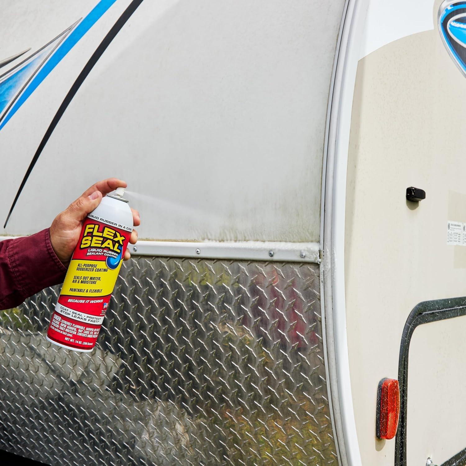 Flex Seal Automotive Aerosol Liquid Rubber Sealant Coating, 14 oz, Black