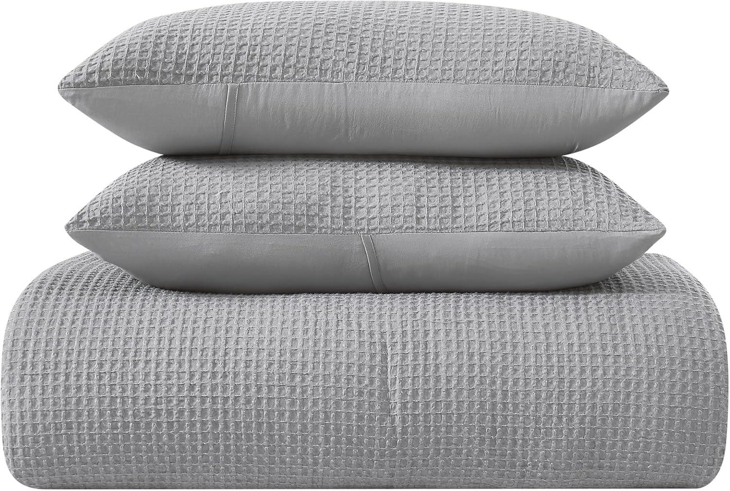 Truly Soft Textured Waffle Weave Comforter Set