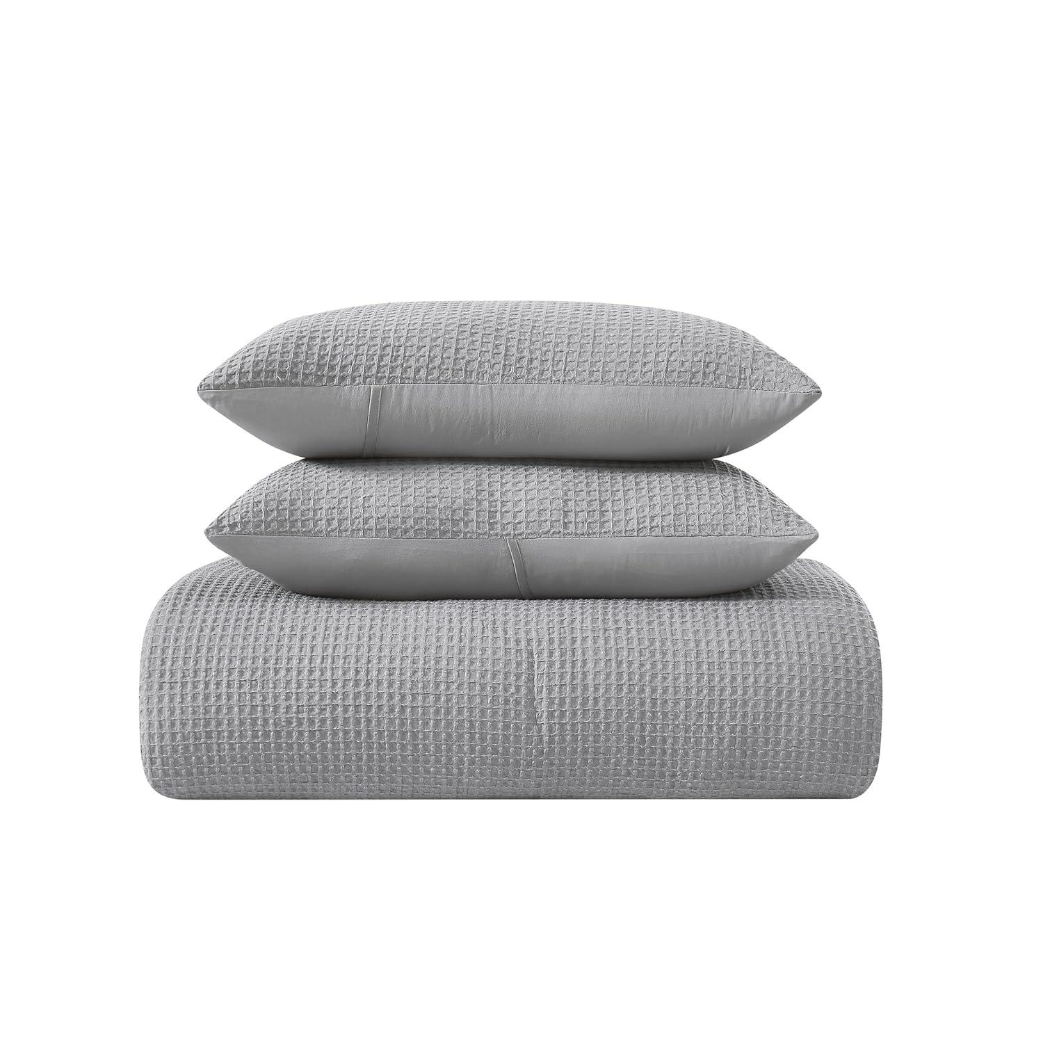 Truly Soft Textured Waffle Weave Comforter Set