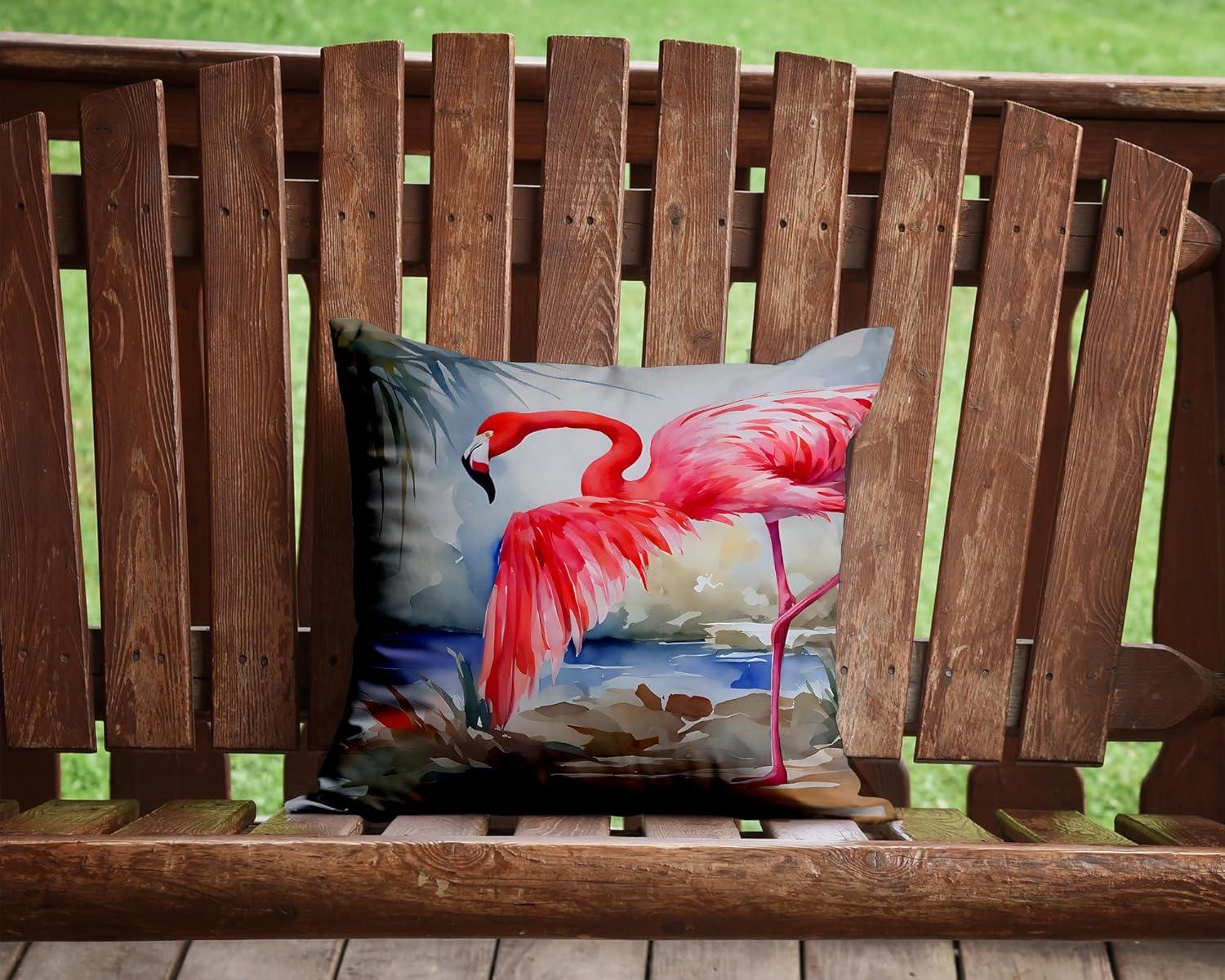 Flamingo Throw Pillow 14 in x 14 in