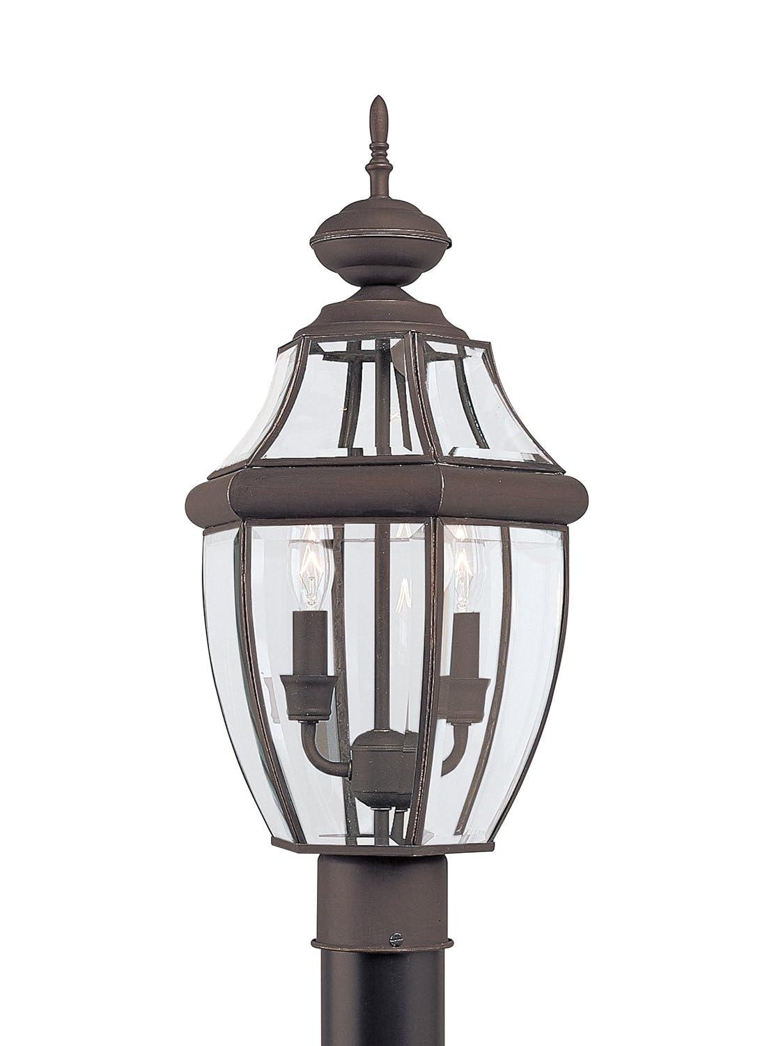 Sea Gull Lighting 8229-71, Lancaster Solid Brass Outdoor Post Lighting, 0.12W, Antique Bronze, 21.5'' Height