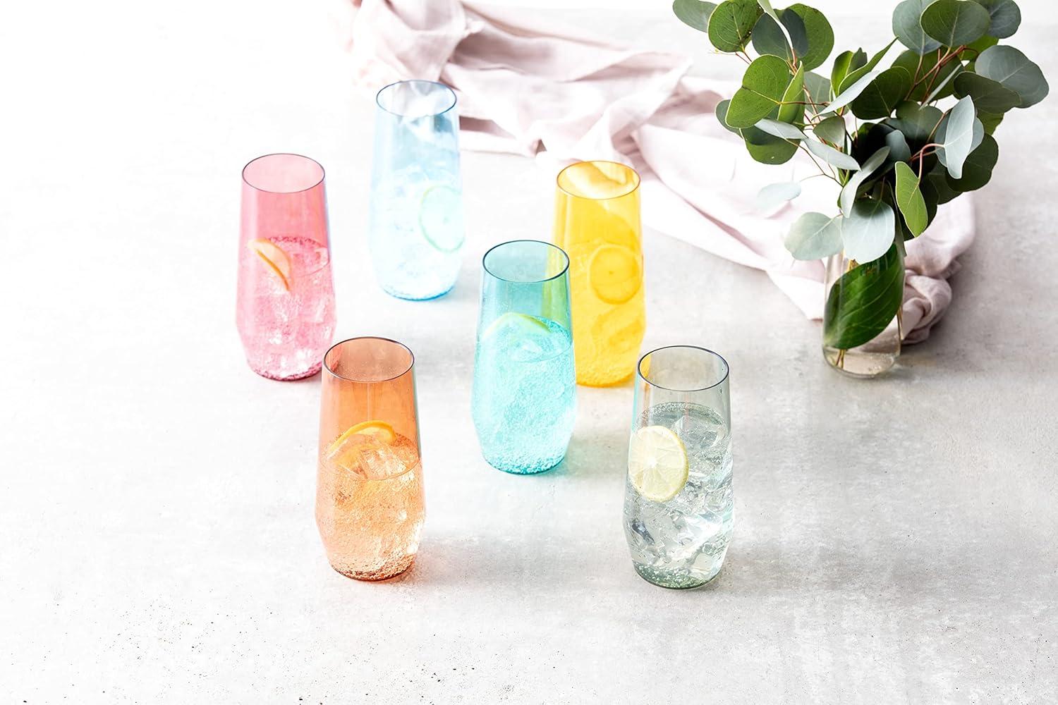 Fortessa Sole Outdoor Shatter Resistant BPA Free Premium Copolyester Plastic Drinkware 6 Pack, Terra Cotta Orange, Stemless Wine Glass (Set of 6)