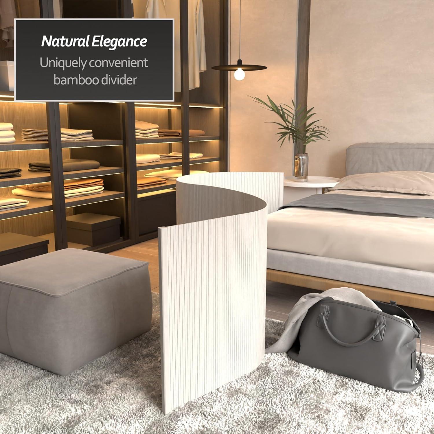 2 ft. Short Bamboo Wave Screen - White