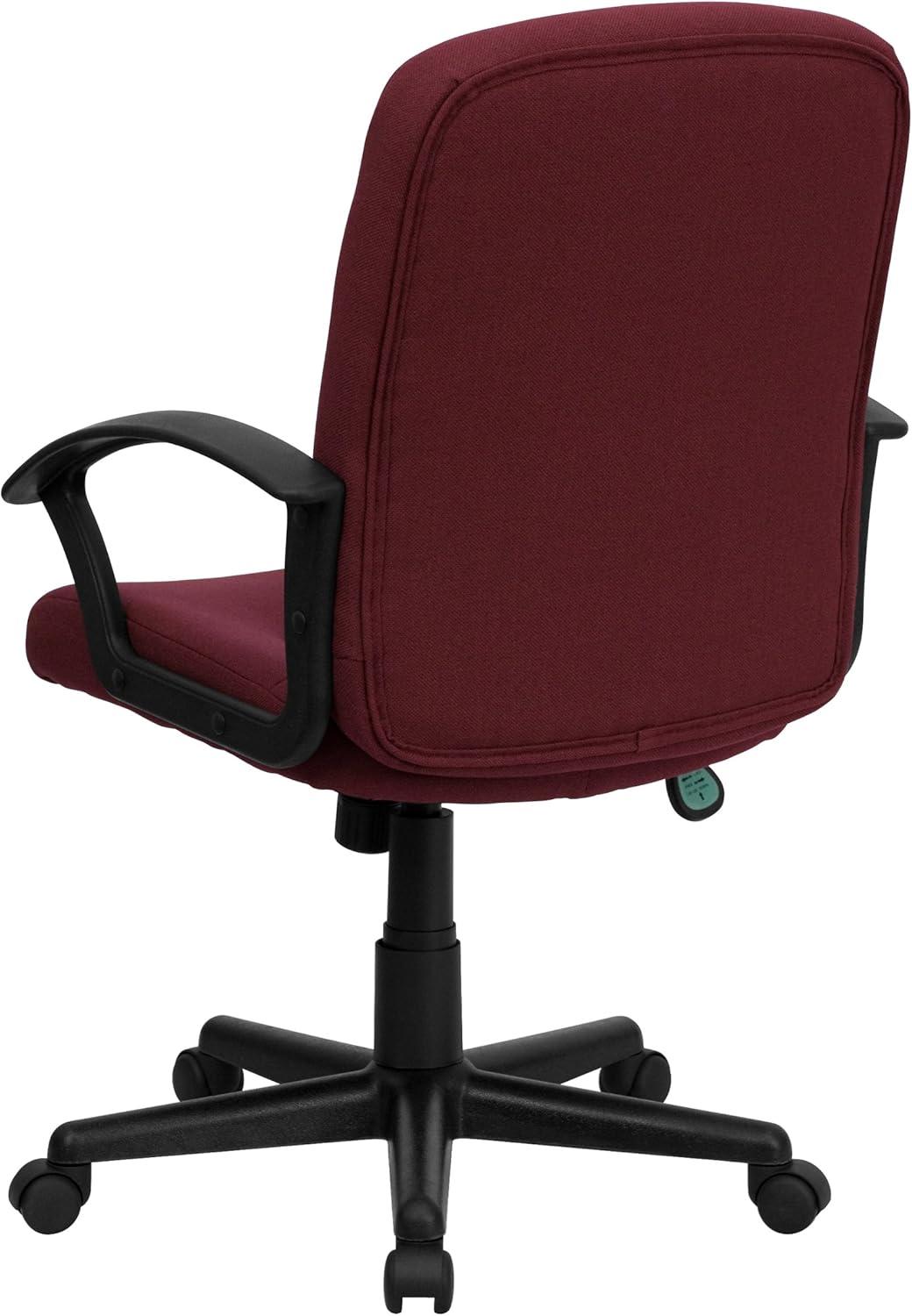 Flash Furniture Mid-Back Burgundy Fabric Executive Swivel Office Chair with Nylon Arms