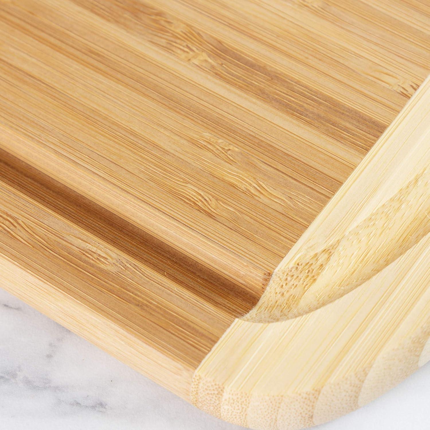 Reversible Bamboo Carving and Baking Board with Juice Grooves