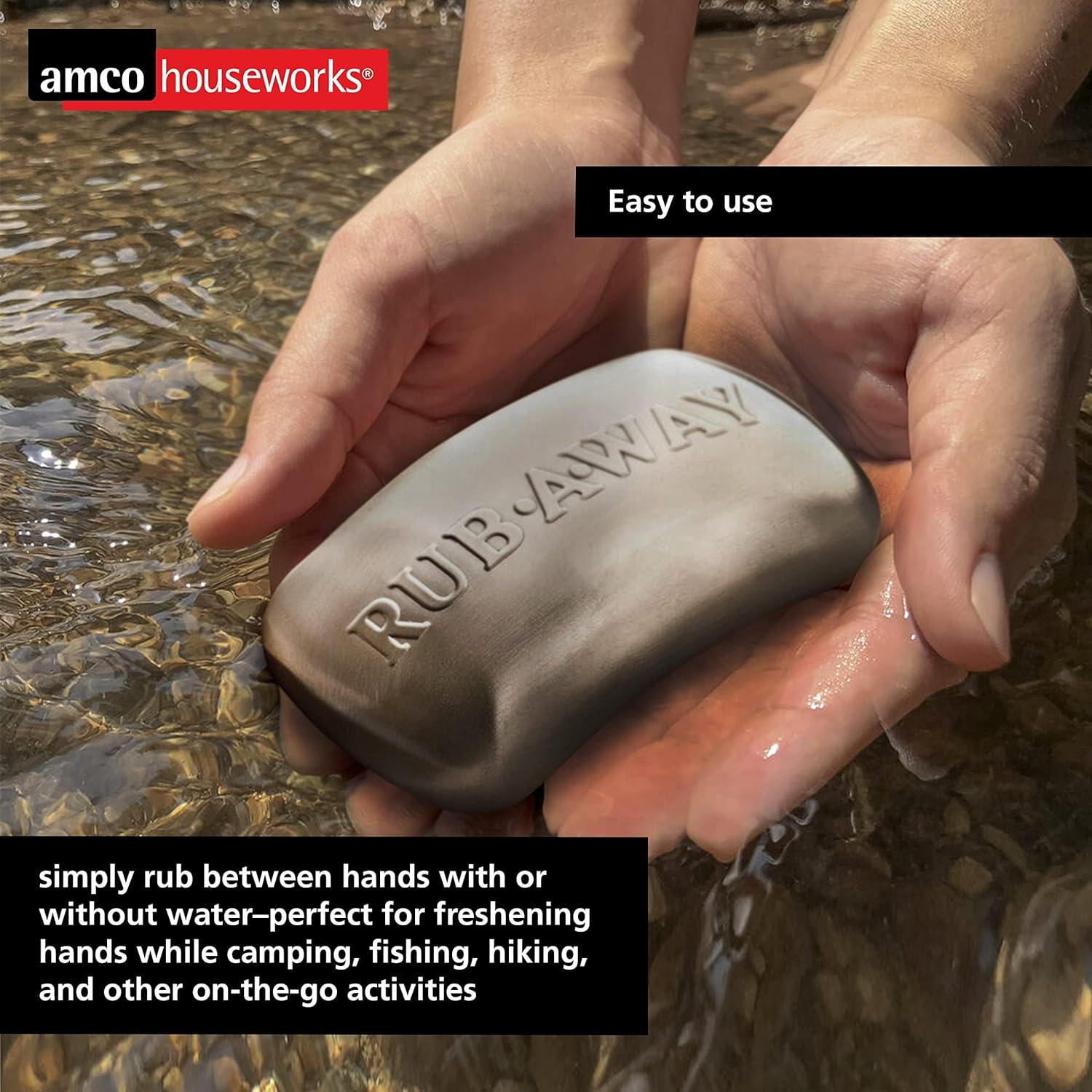 Amco Houseworks 8402 Rub-a-Way Odor Remover Bar, Silver