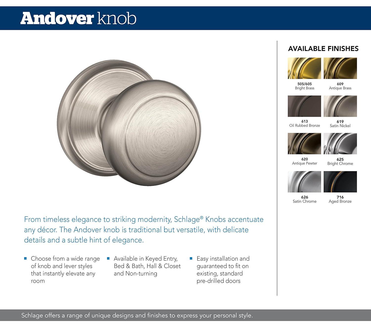 Andover Knob Non-Turning Lock
