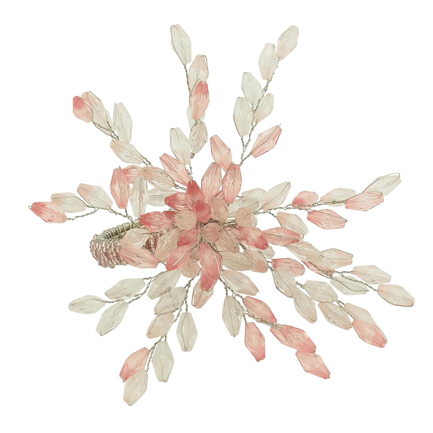 Saro Beaded Flower Napkin Ring (Set of 4)