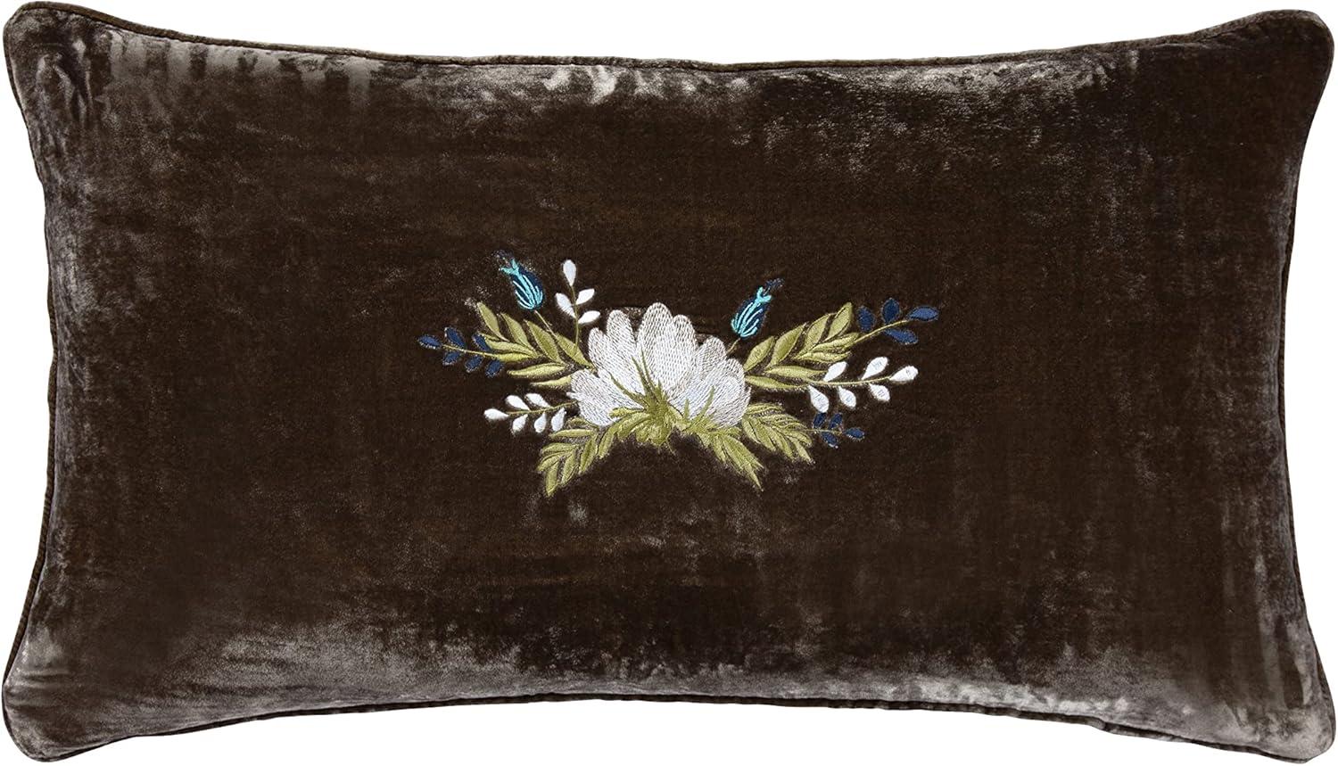 HiEnd Accents Stella Faux Silk Velvet Boot Stitch Romantic Western Decorative Pillow