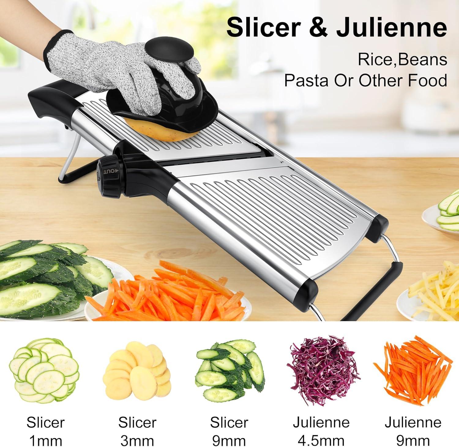 Gramercy Kitchen Co. Adjustable Stainless Steel Mandoline Food Slicer