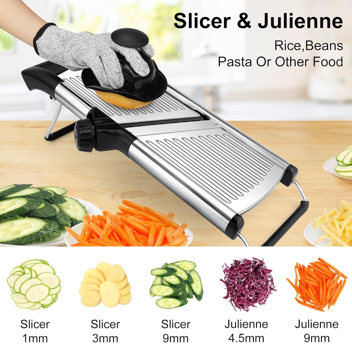 Gramercy Kitchen Co. Adjustable Stainless Steel Mandoline Food Slicer