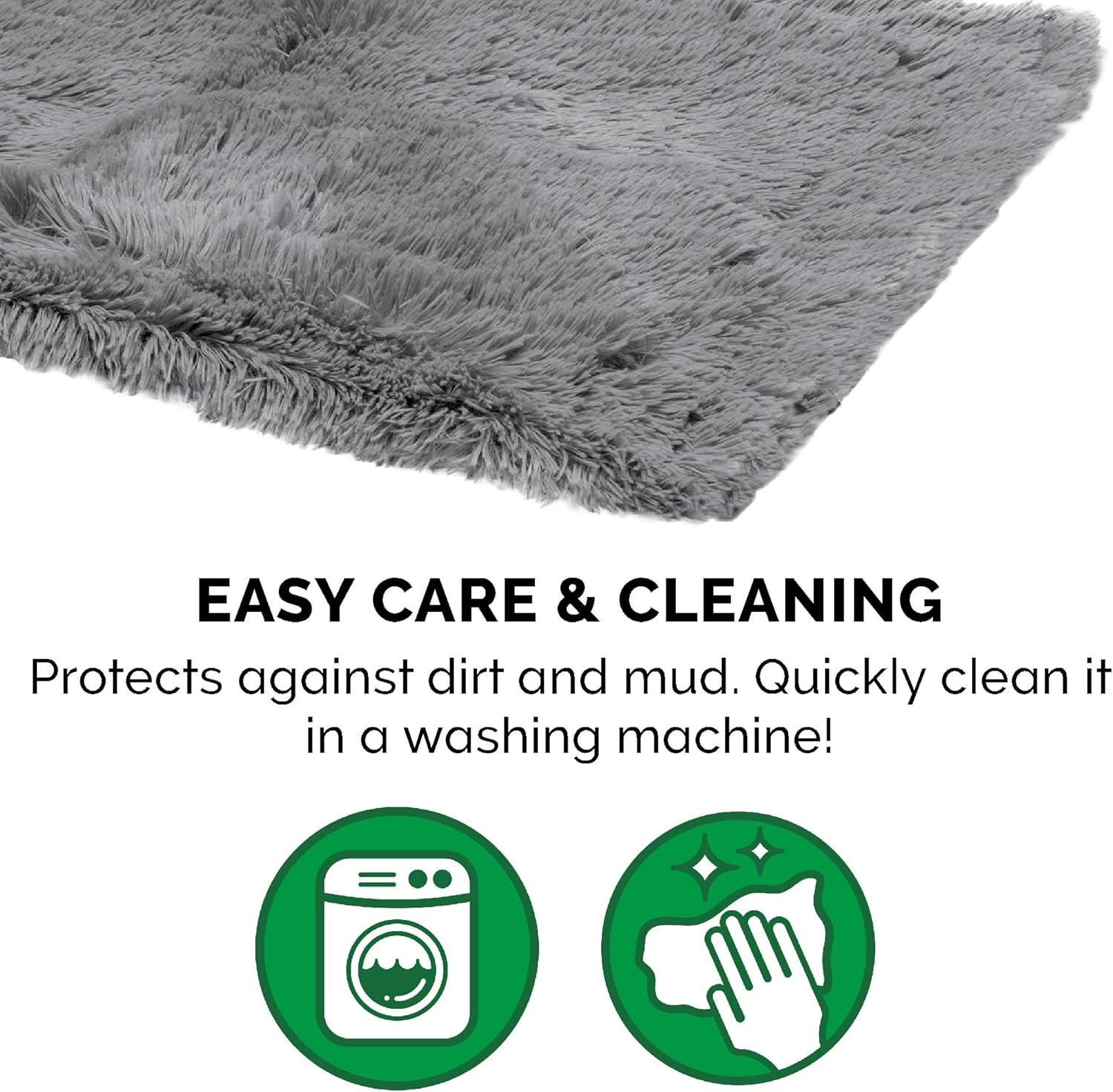 QUALITY FLOORING INC. Waterproof Throw Blanket For Dogs & Indoor Cats, Washable - Shaggy Plush Calming Long Faux Fur & Velvet Dog Blanket