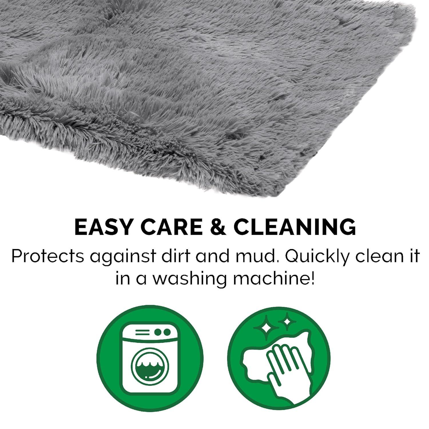 QUALITY FLOORING INC. Waterproof Throw Blanket For Dogs & Indoor Cats, Washable - Shaggy Plush Calming Long Faux Fur & Velvet Dog Blanket